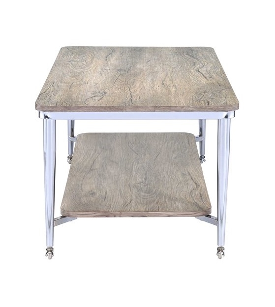 Lukey Wood Rectangular Coffee Table w/Casters