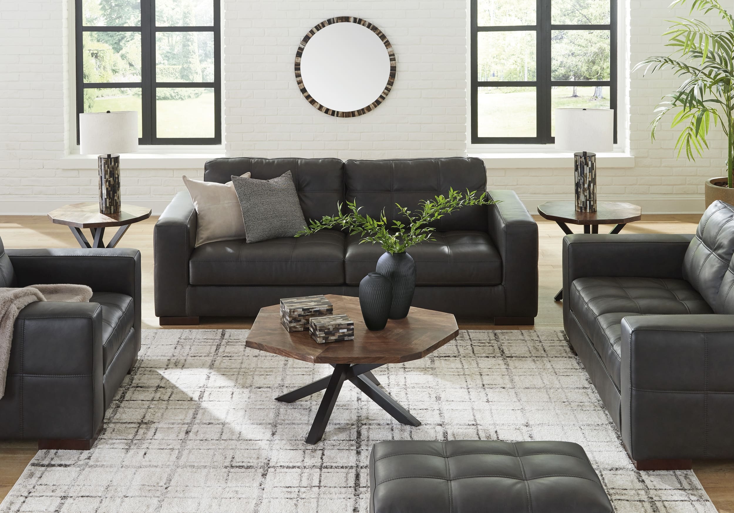 Luigi Leather Sofa Sofa Set And ottoman