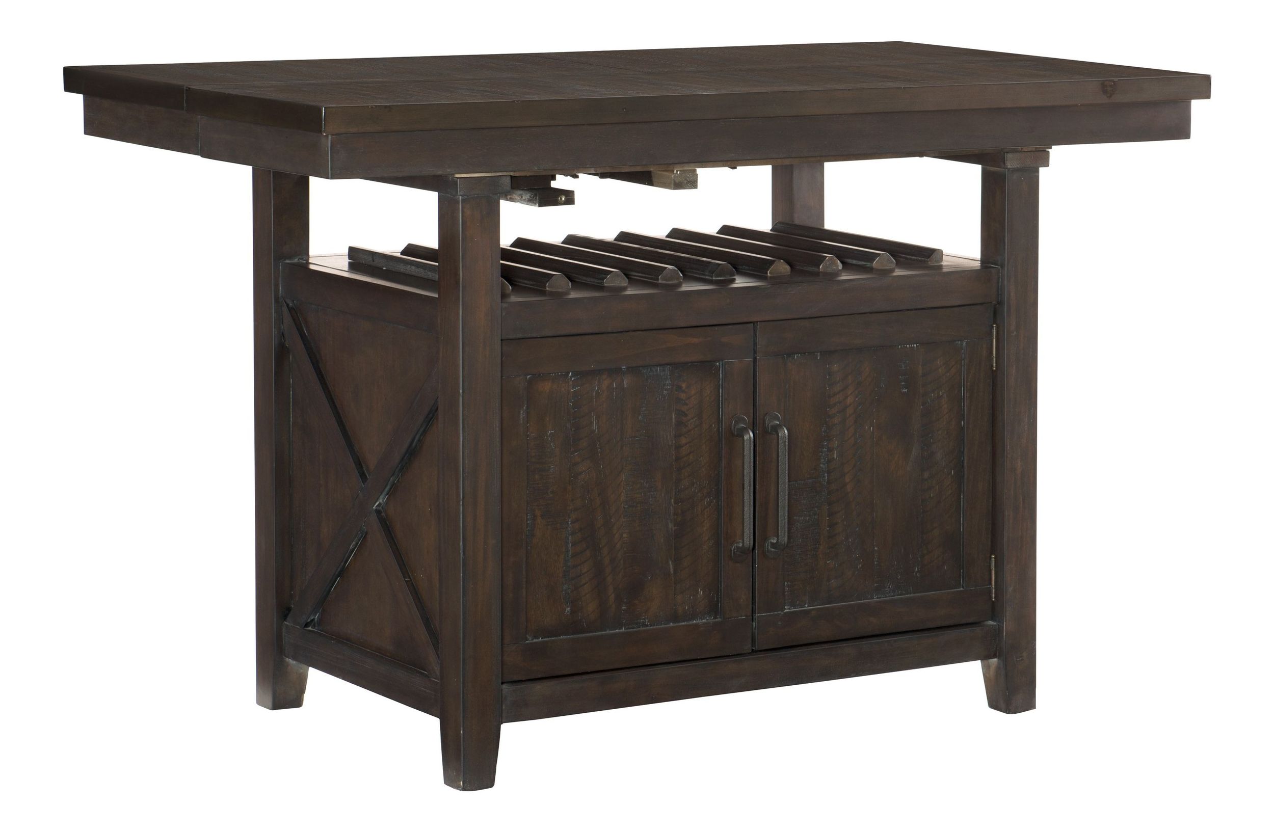 Oxton Rectangular Wood Extendable Counter Height Set with 2 Doors