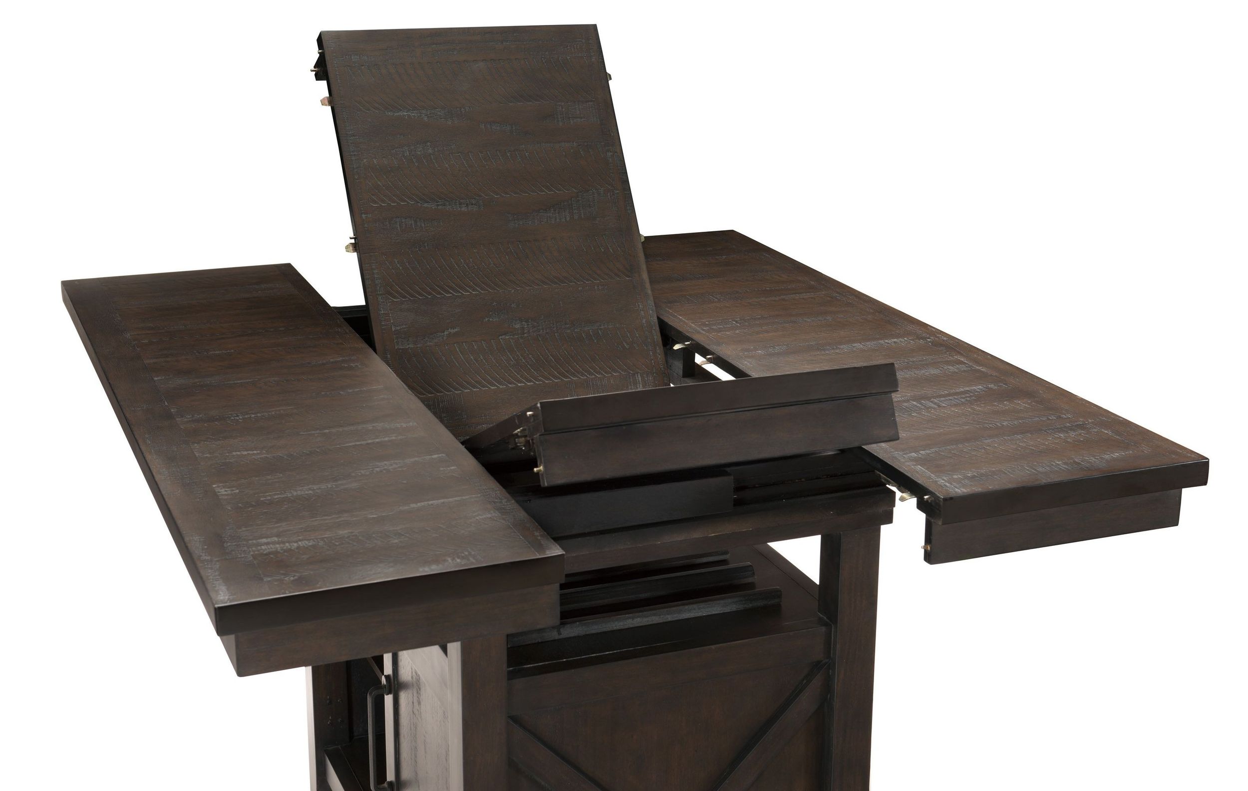 Oxton Rectangular Wood Extendable Counter Height Table with 2 Doors