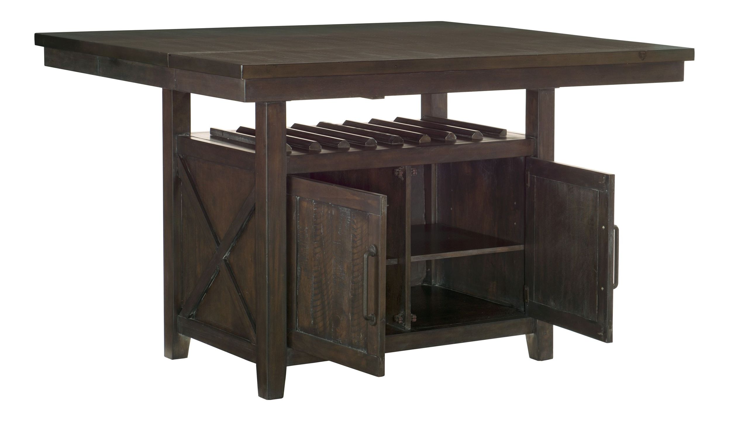 Oxton Rectangular Wood Extendable Counter Height Table with 2 Doors