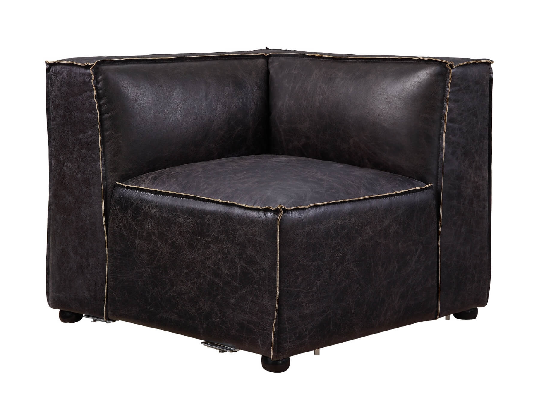 Birdie Top Grain Leather Modular Sectional Unit Wedge