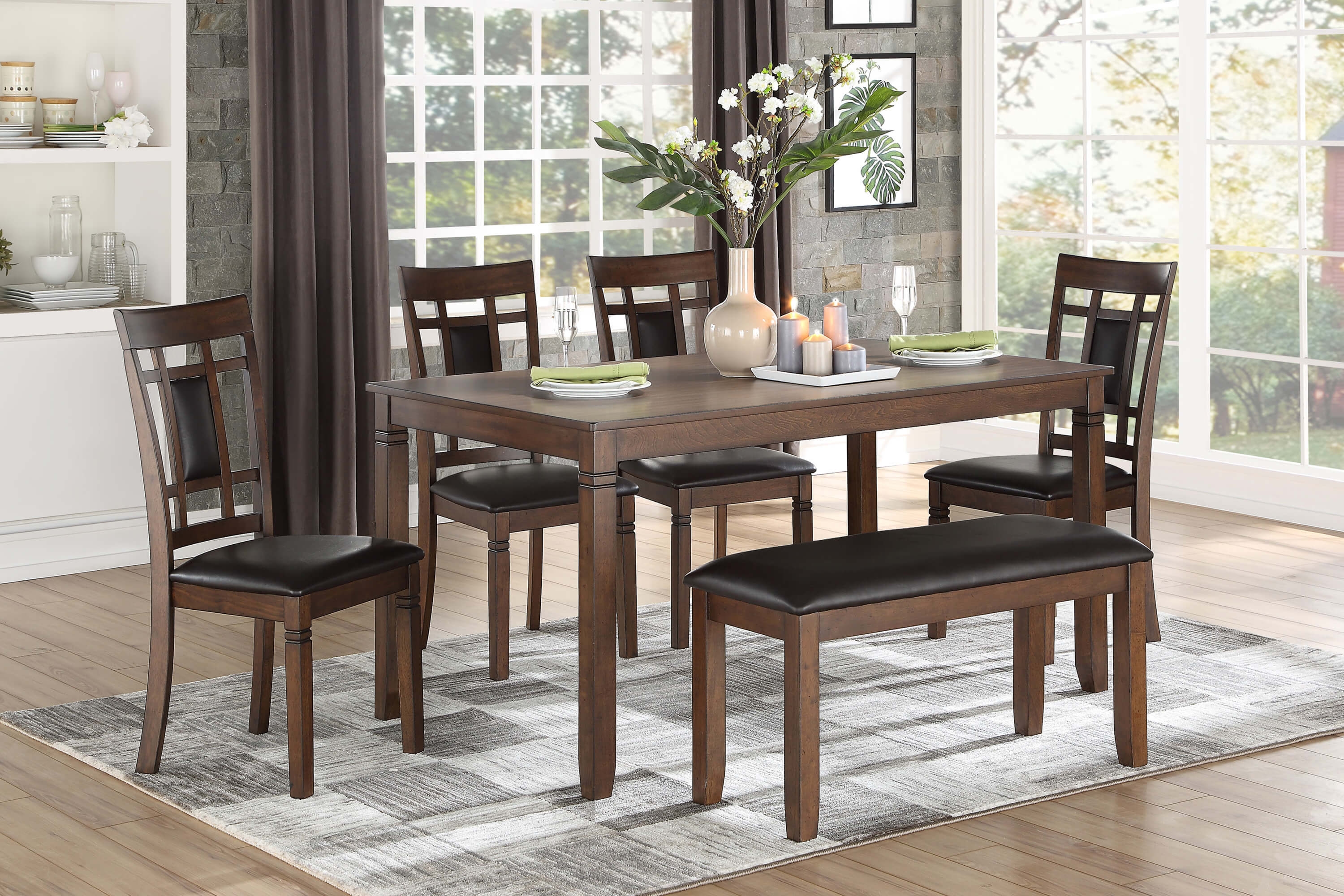 Salton Classic Dining Room Set (Table + 4Chairs + Bench)