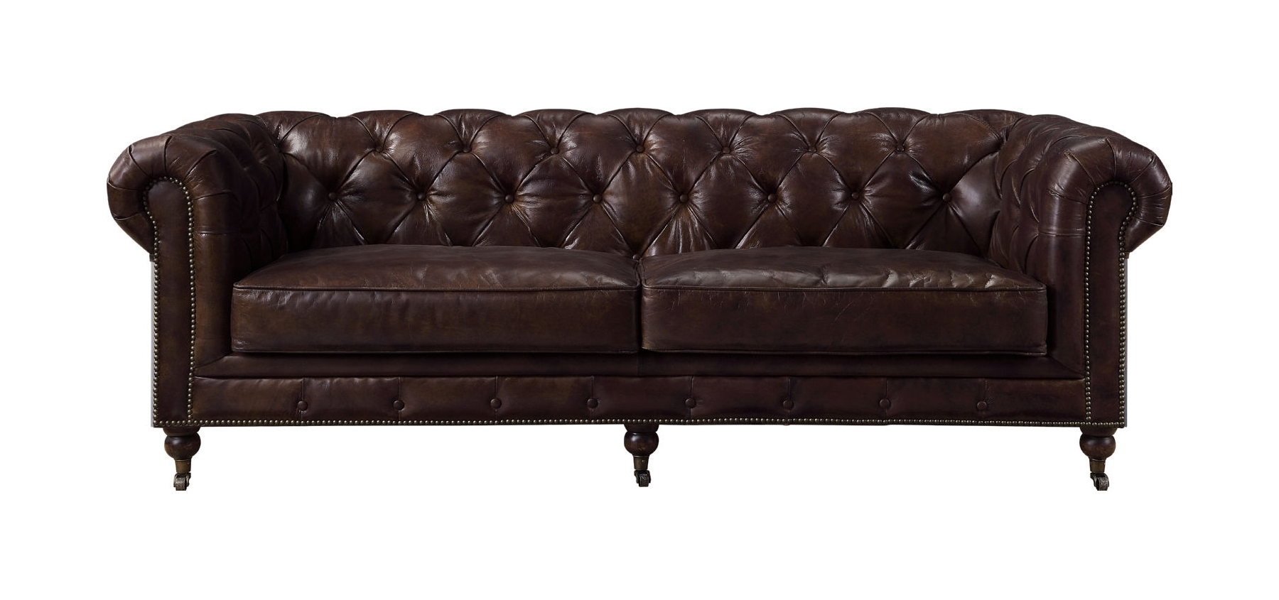 Aberdeen Vintage Top Grain Leather/Aluminum Living Room Set