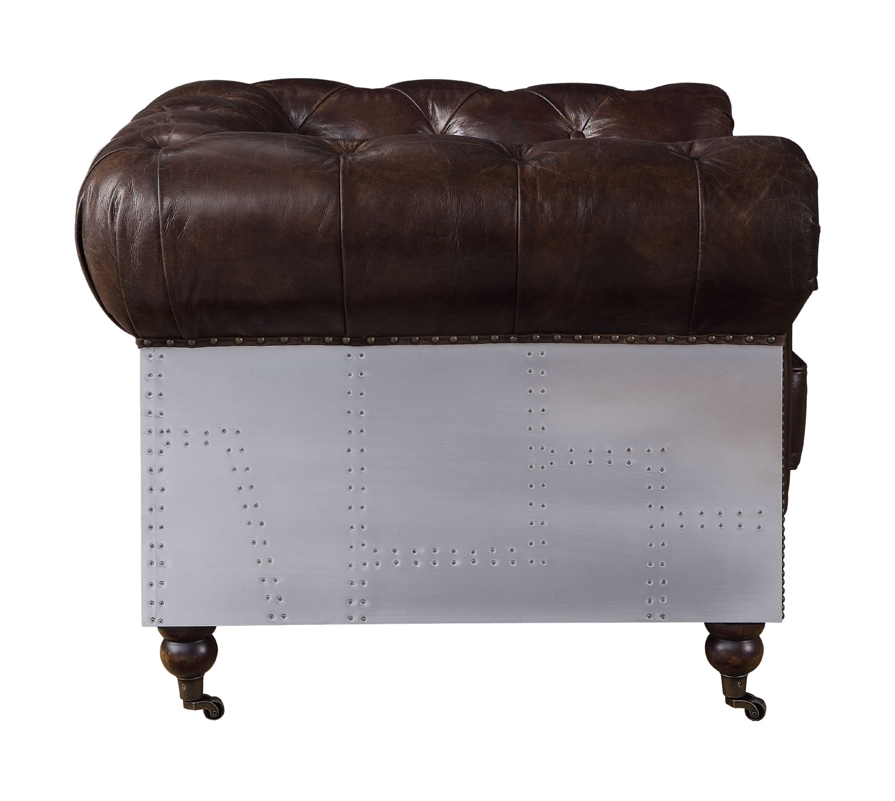 Aberdeen Vintage Top Grain Leather/Aluminum Living Room Set