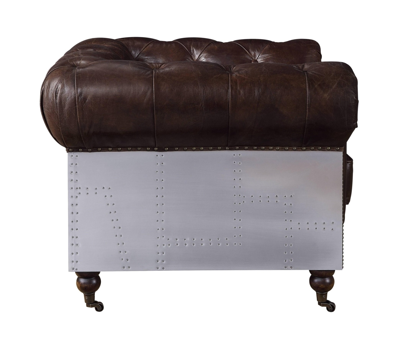 Aberdeen Vintage Top Grain Leather/Aluminum Living Room Set