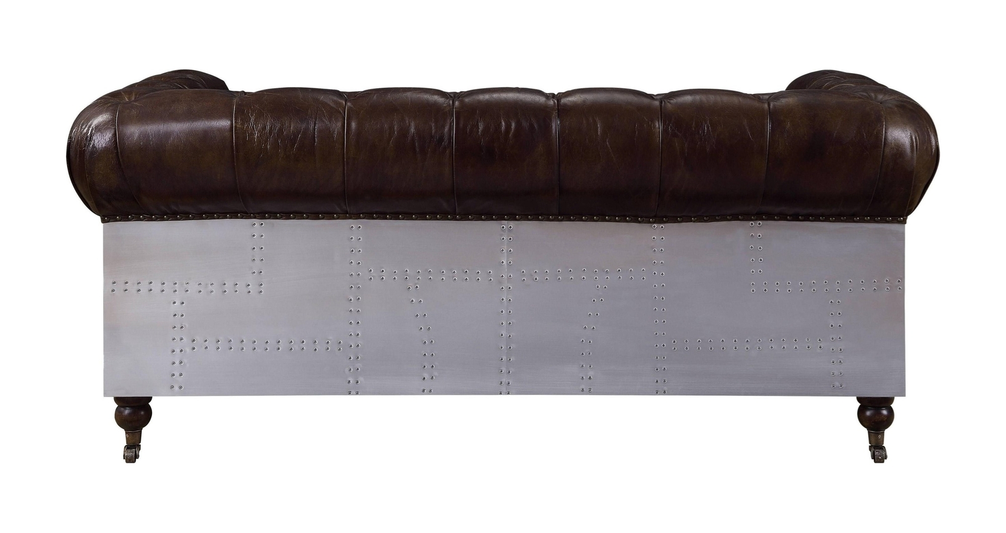 Aberdeen Vintage Top Grain Leather/Aluminum Loveseat