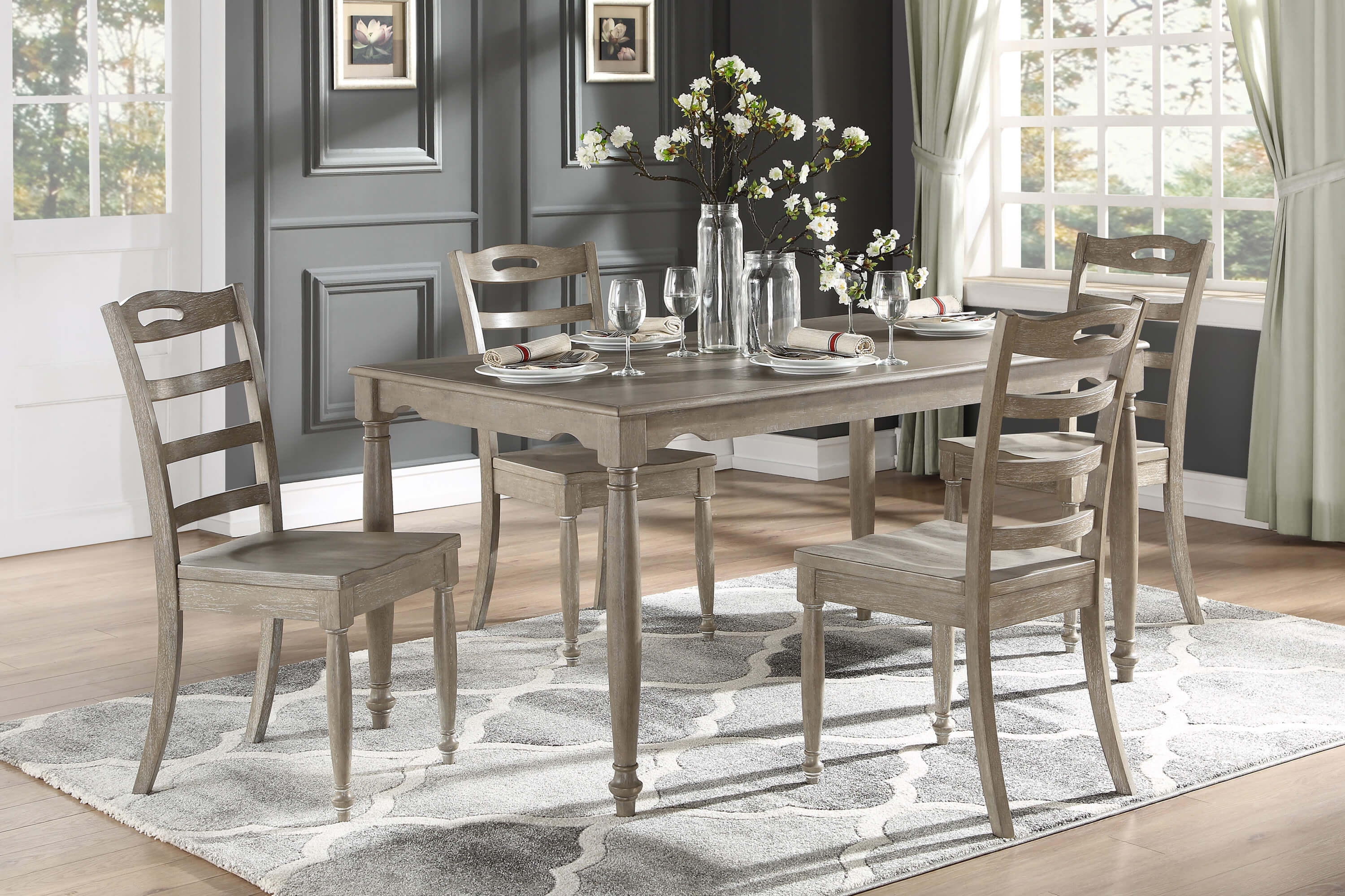 Gilman Classic Dining Room Set (Table + 4 Chairs)