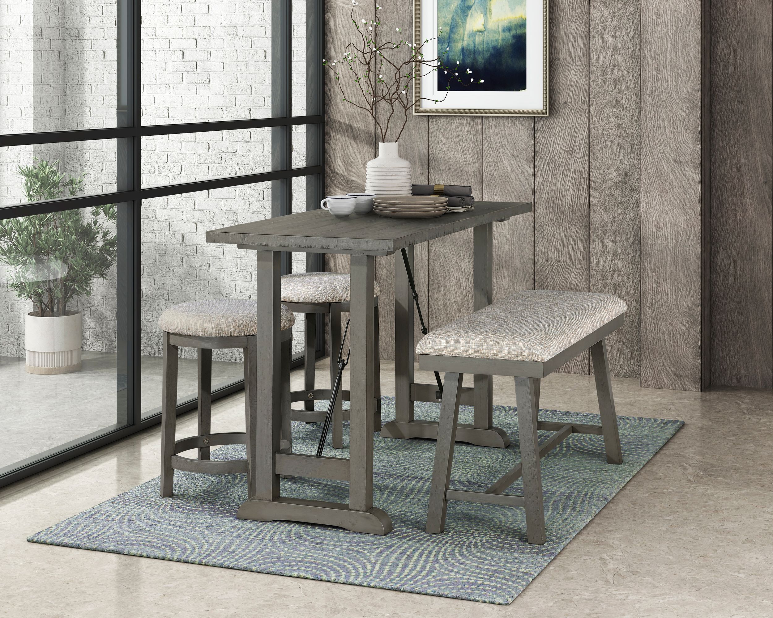 Auburndale Rectangular Wood Counter Height Table