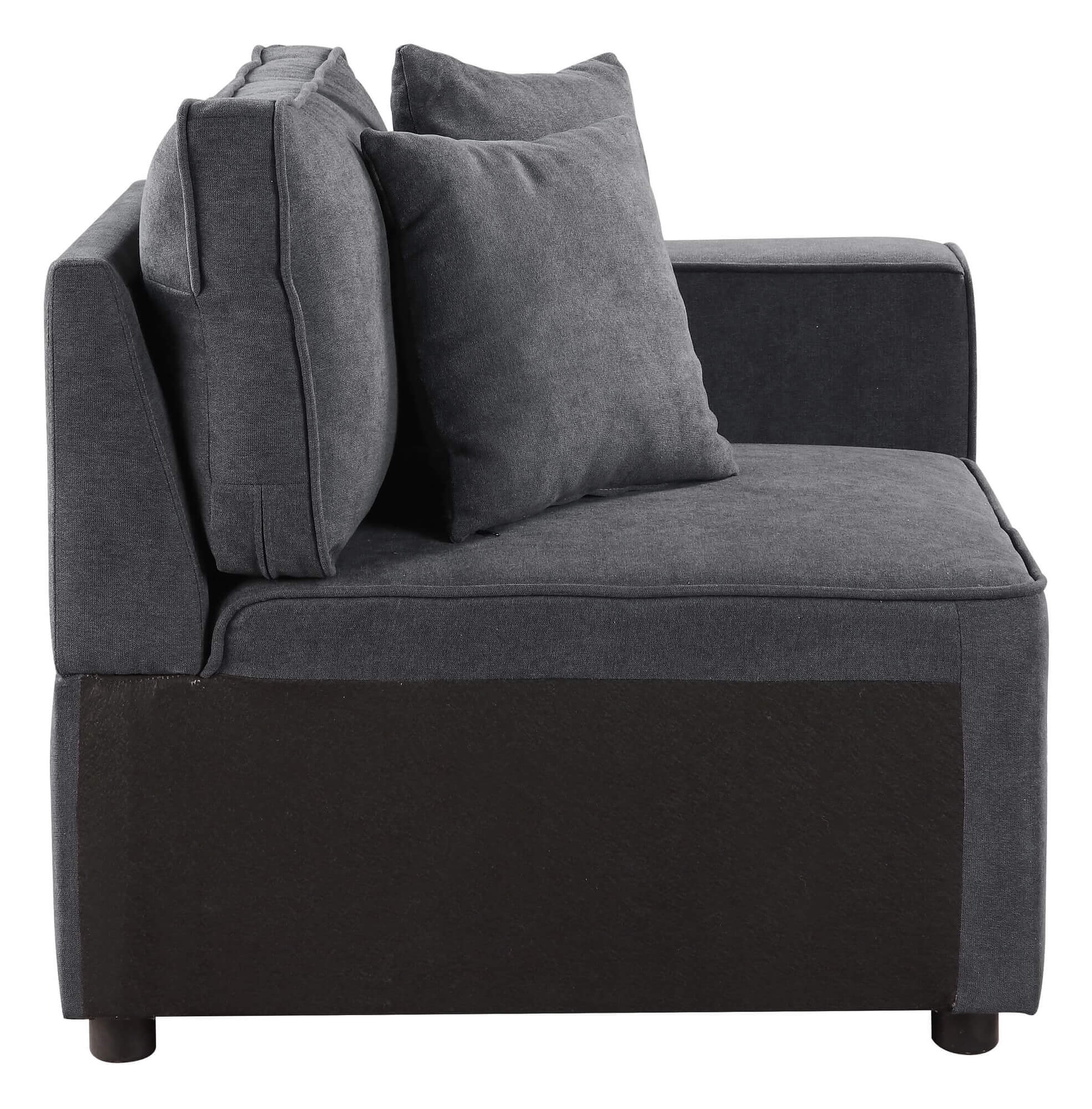 Silvester Gray Right Facing Chair W/2 Pillows