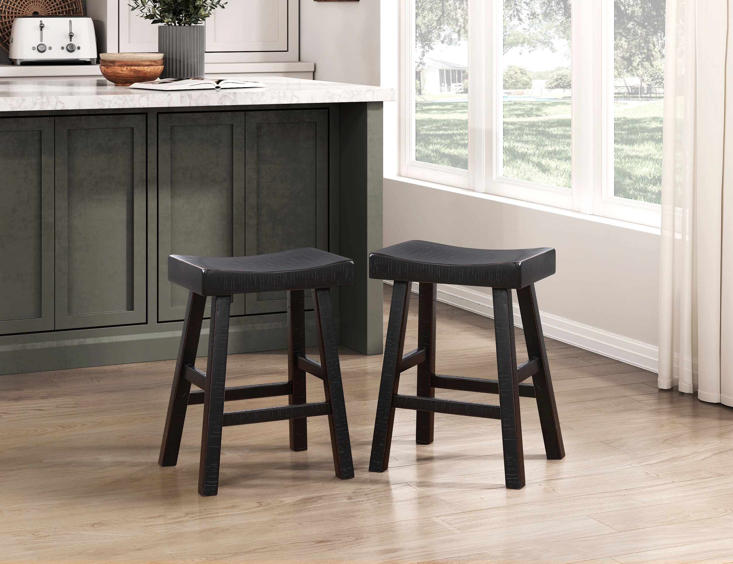Caspian Wood 4-Piece Pack Counter Height Set