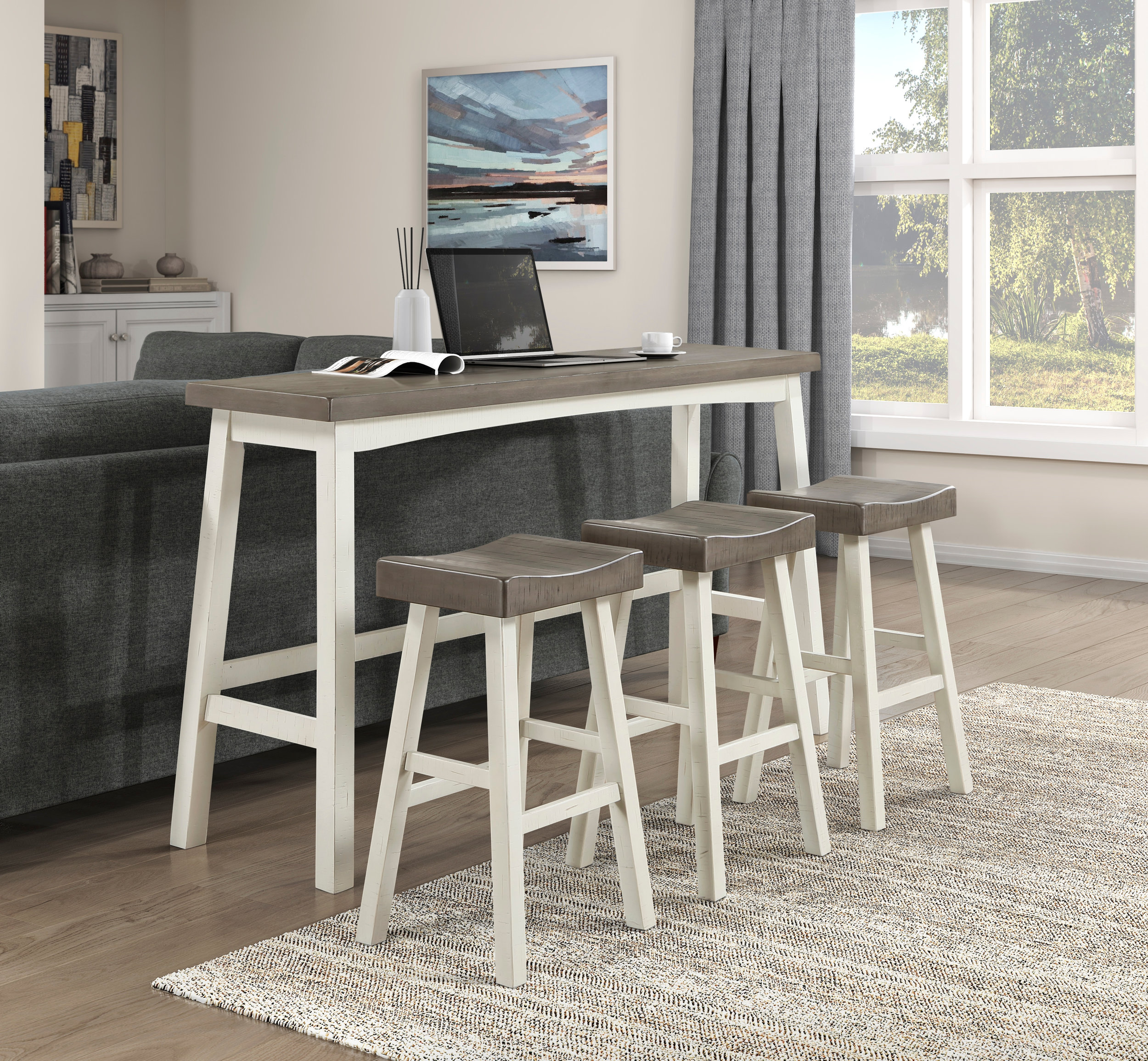 Caspian Wood 4-Piece Pack Pub Height Set