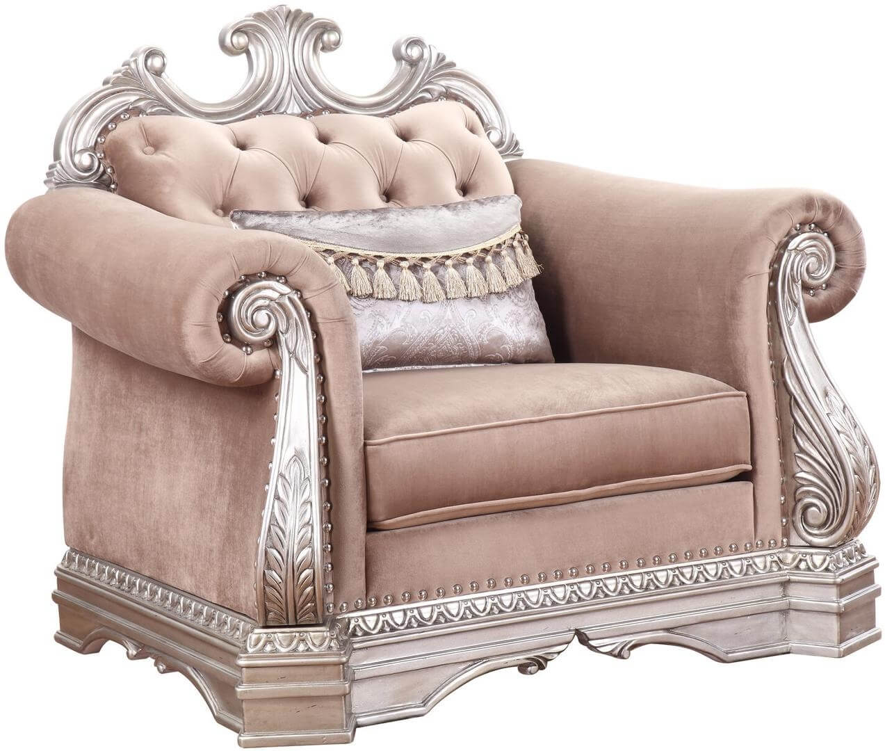 Traditional Tufted Velvet Chair