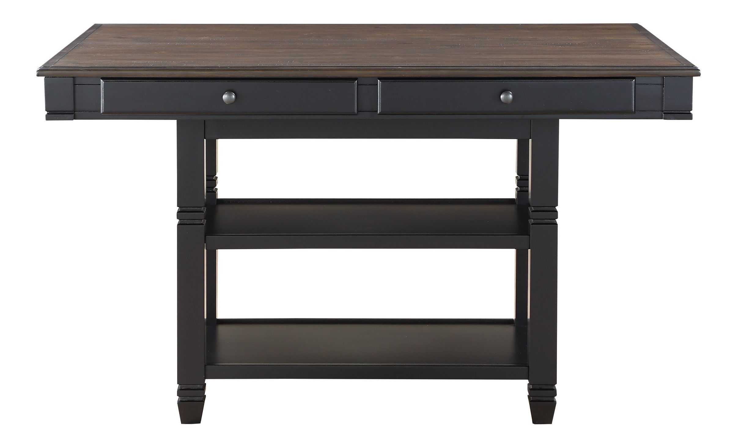 Baywater Rectangular Wood Counter Height Set with 4 Drawers