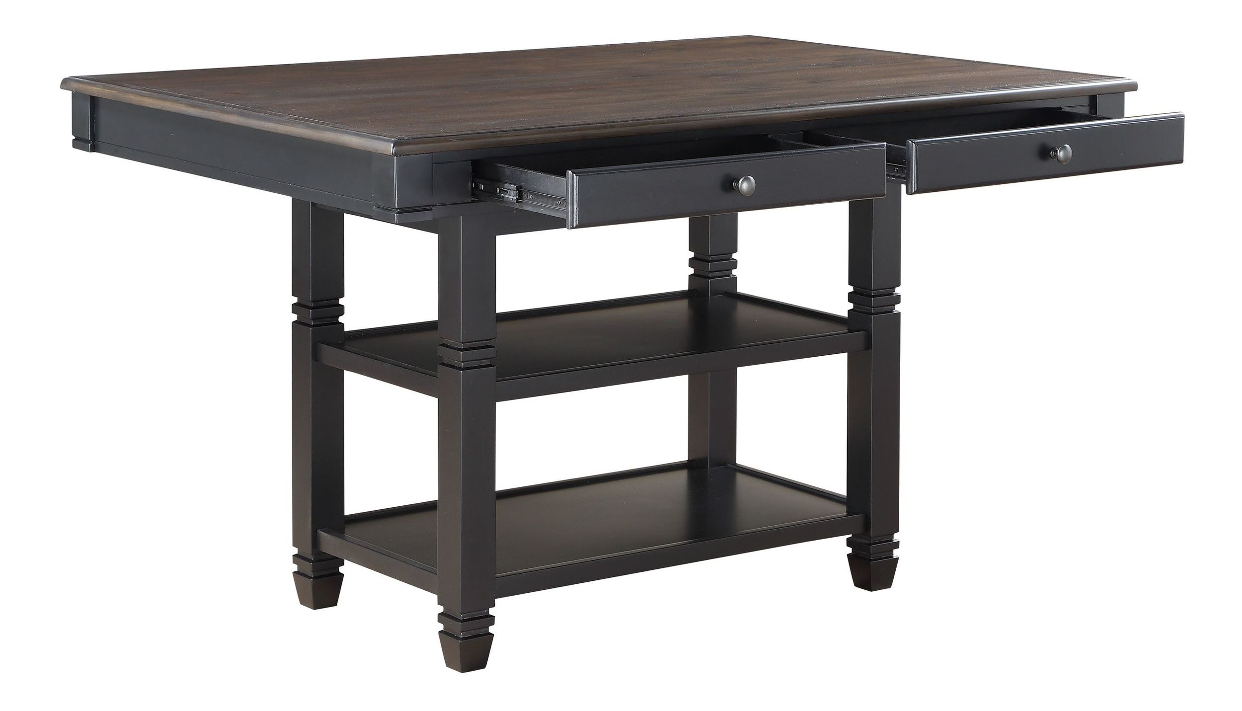 Baywater Rectangular Wood Counter Height Table with 4 Drawers