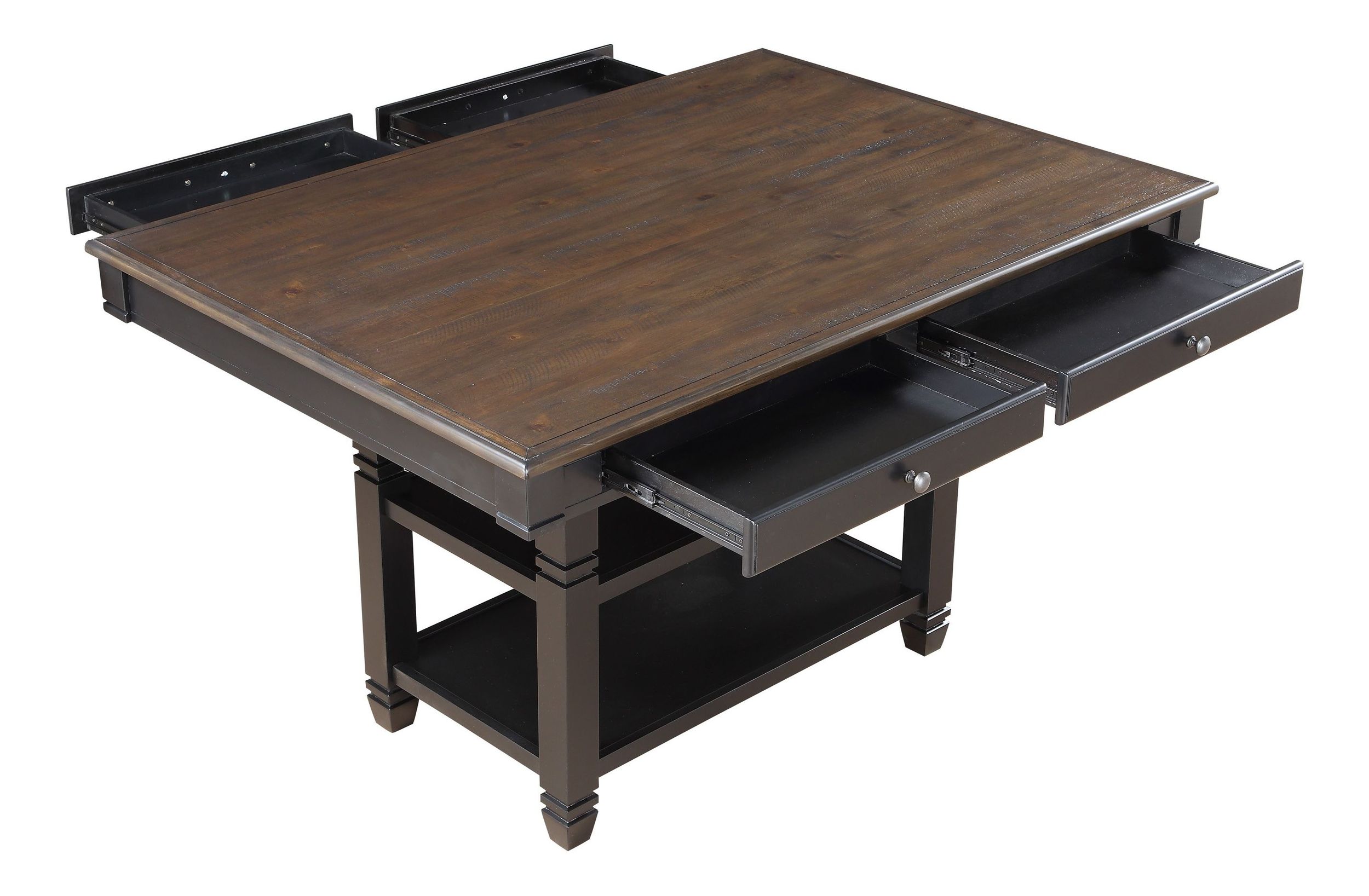 Baywater Rectangular Wood Counter Height Set with 4 Drawers