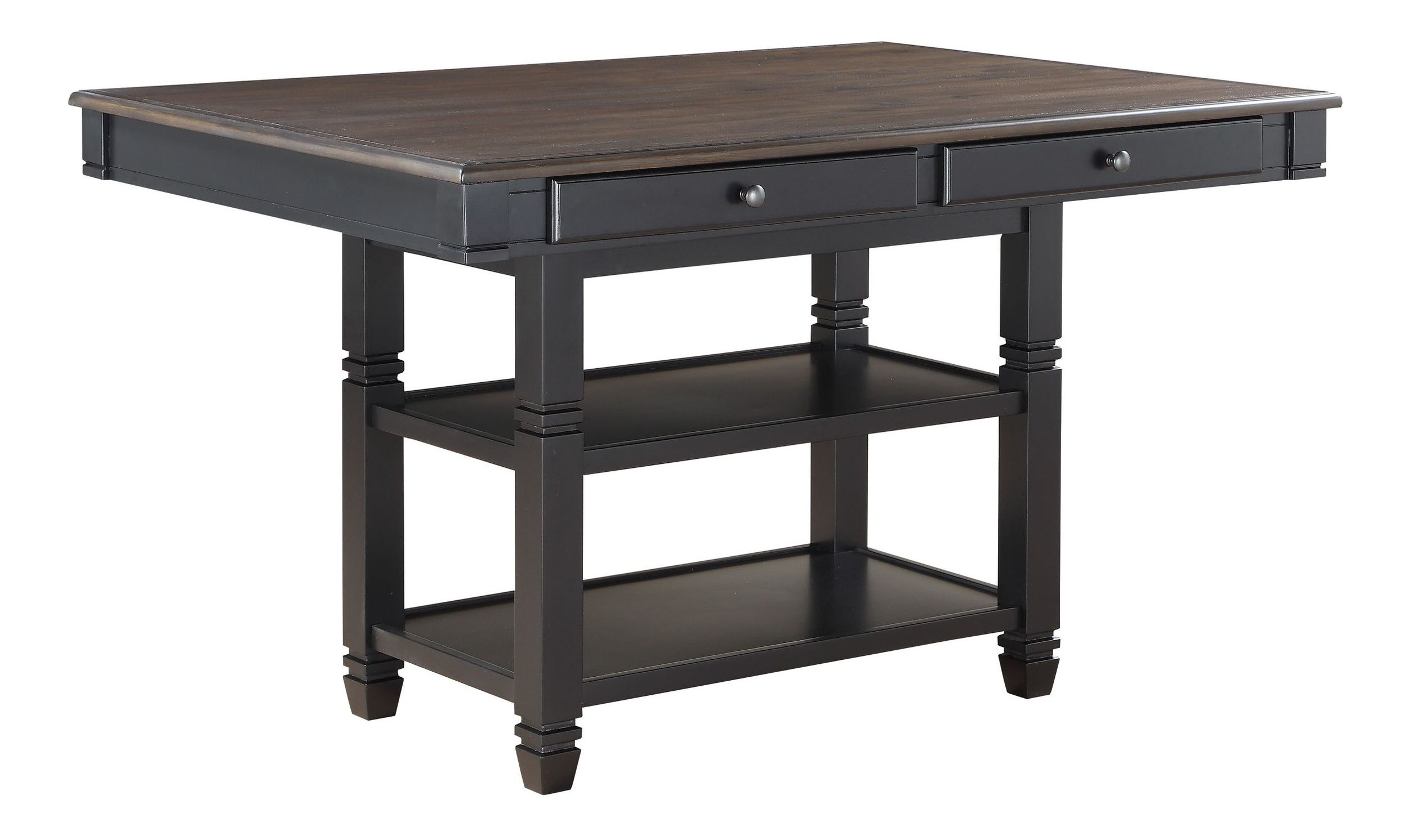 Baywater Rectangular Wood Counter Height Set with 4 Drawers