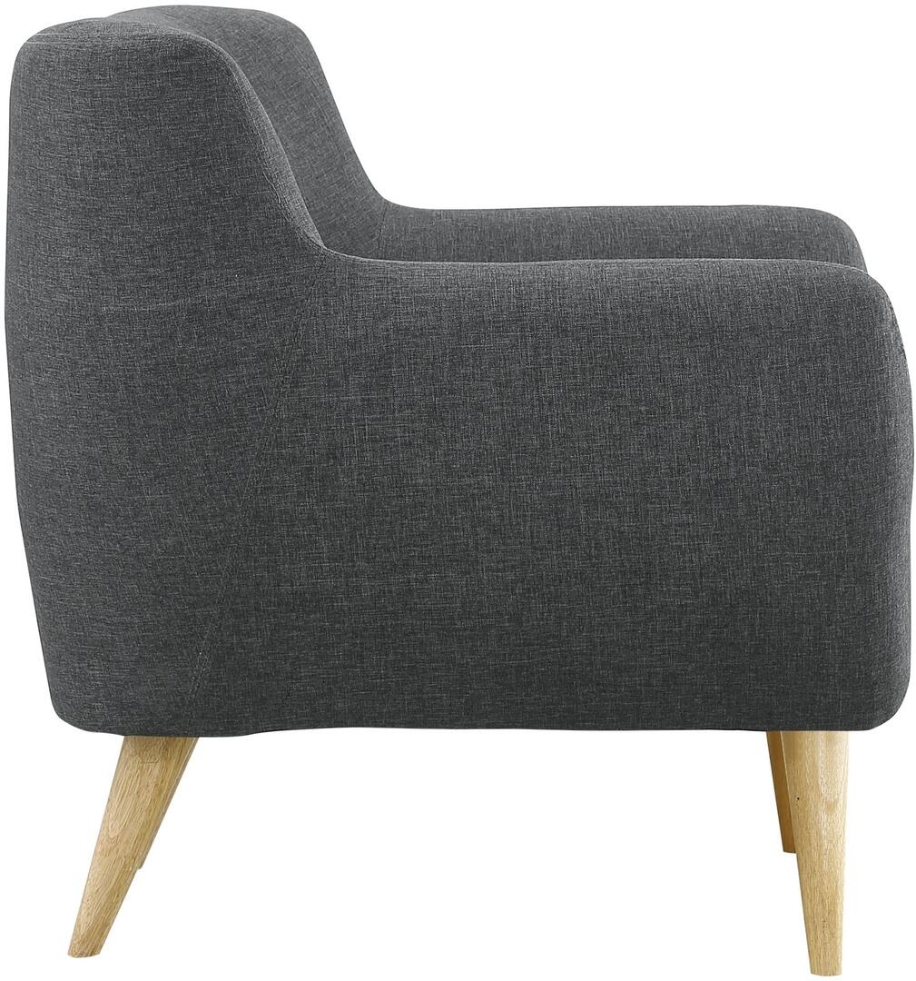 Remark 2 Piece Tufted Fabric Living Room Set w/Sofa and Armchair, Gray by Modway Furniture