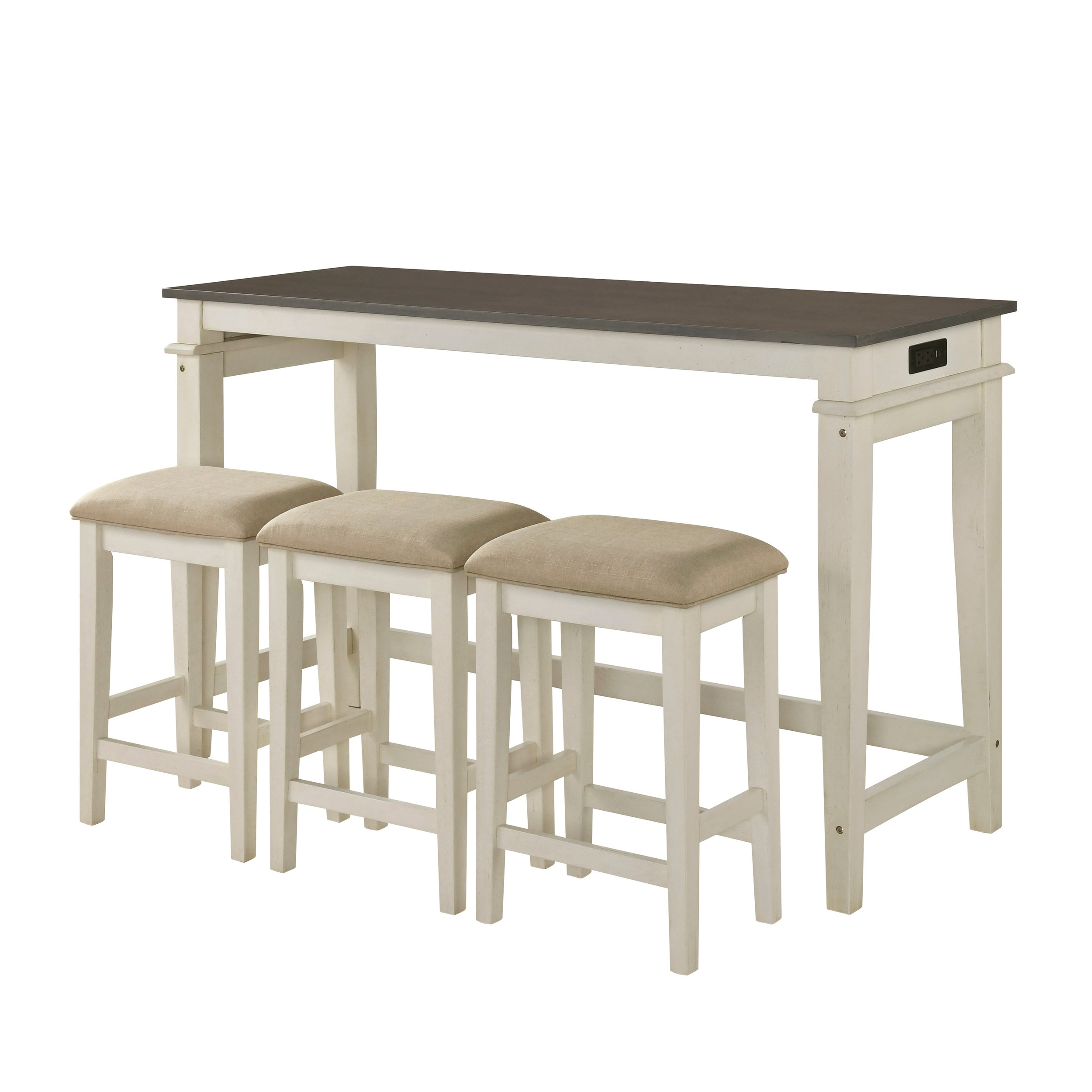 Beacon Wood/Fabric 4-Piece Pack Counter Height Set