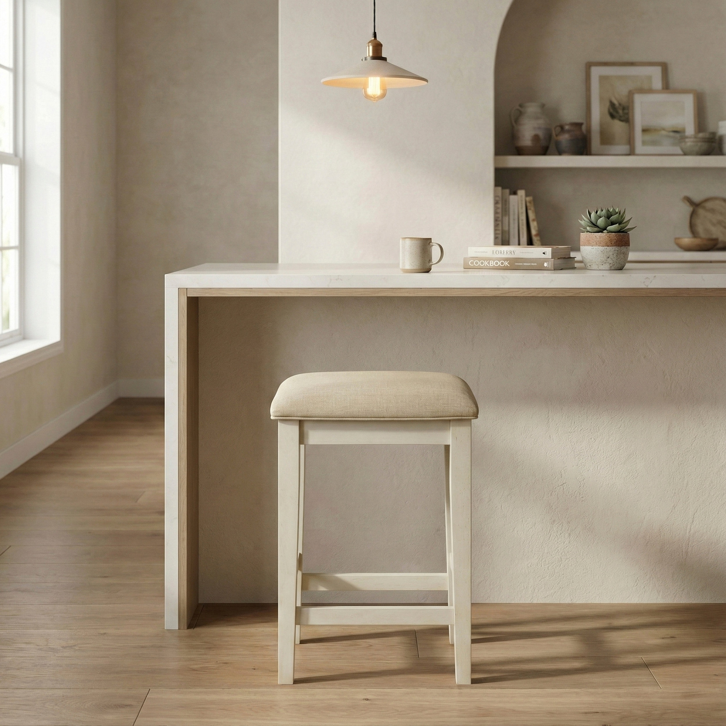 Beacon Wood/Fabric 4-Piece Pack Counter Height Set