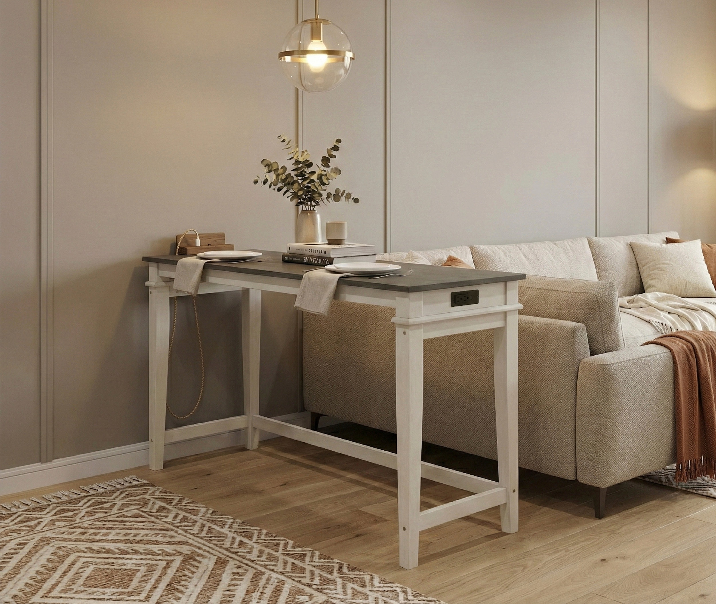 Beacon Wood/Fabric 4-Piece Pack Counter Height Set