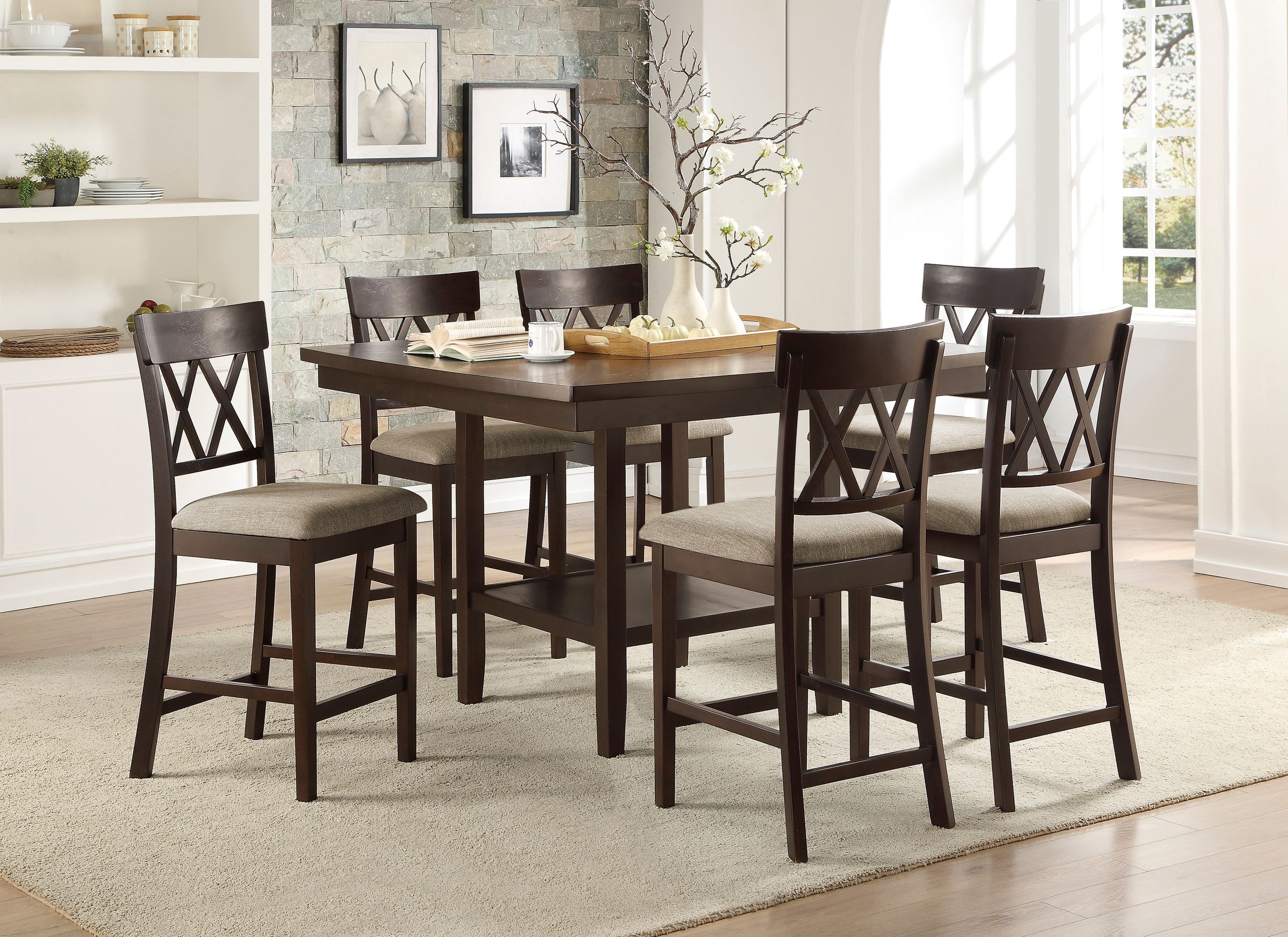 Balin Rectangular Wood Counter Height Table