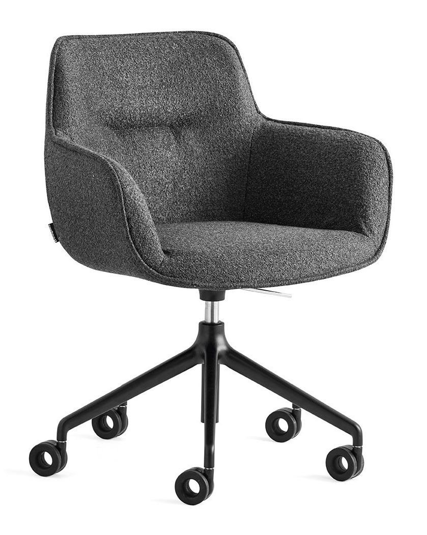 Cocoon Fabric/Metal Customizable Adjustable Height Armchair w/Casters