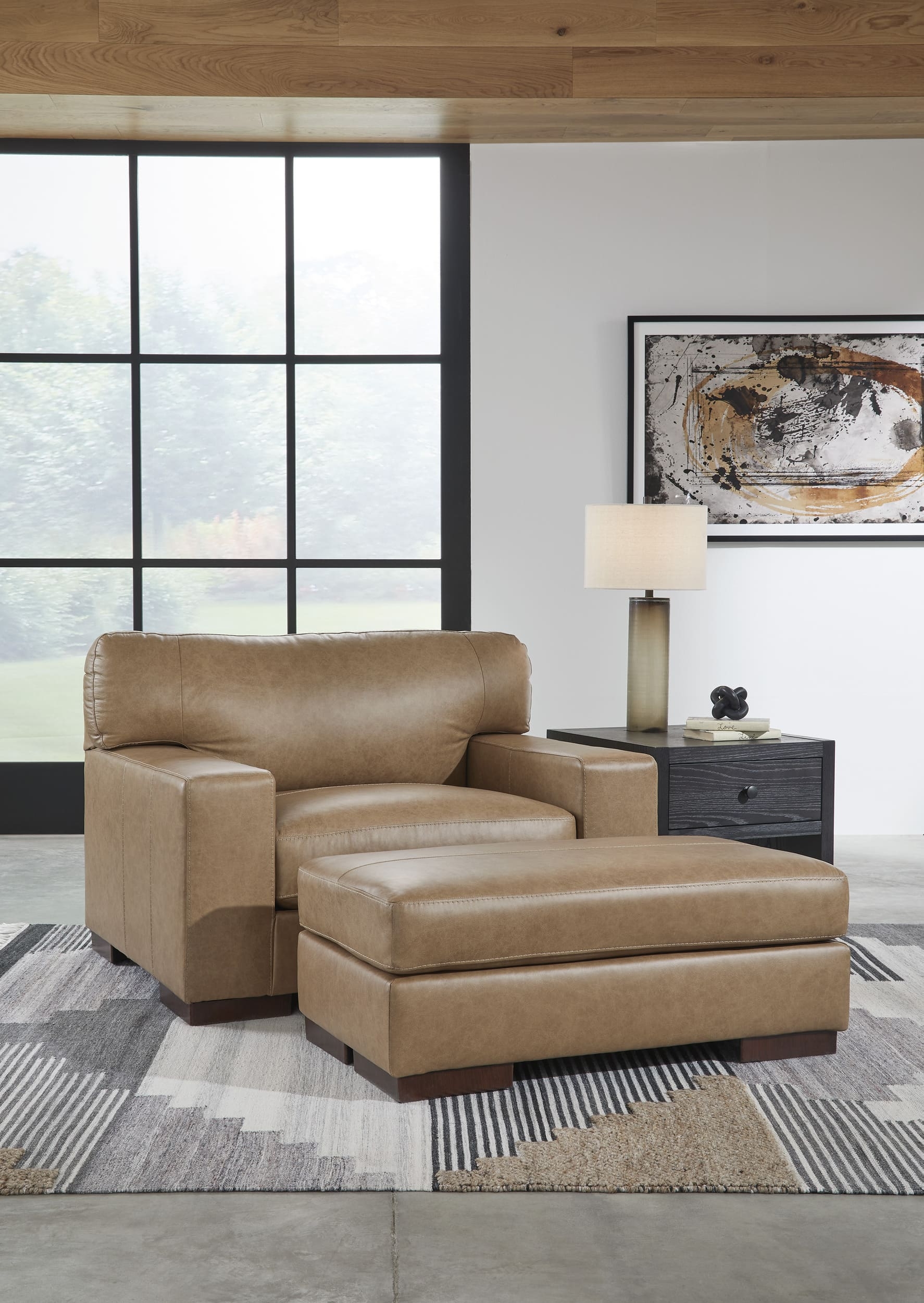 Ashley Lombardia Oversized Chair And Ottoman