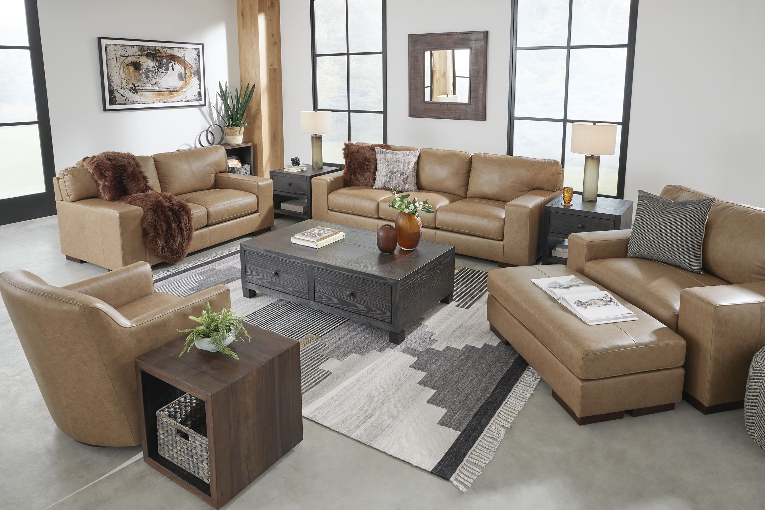 lombardia leather sofa and loveseat
