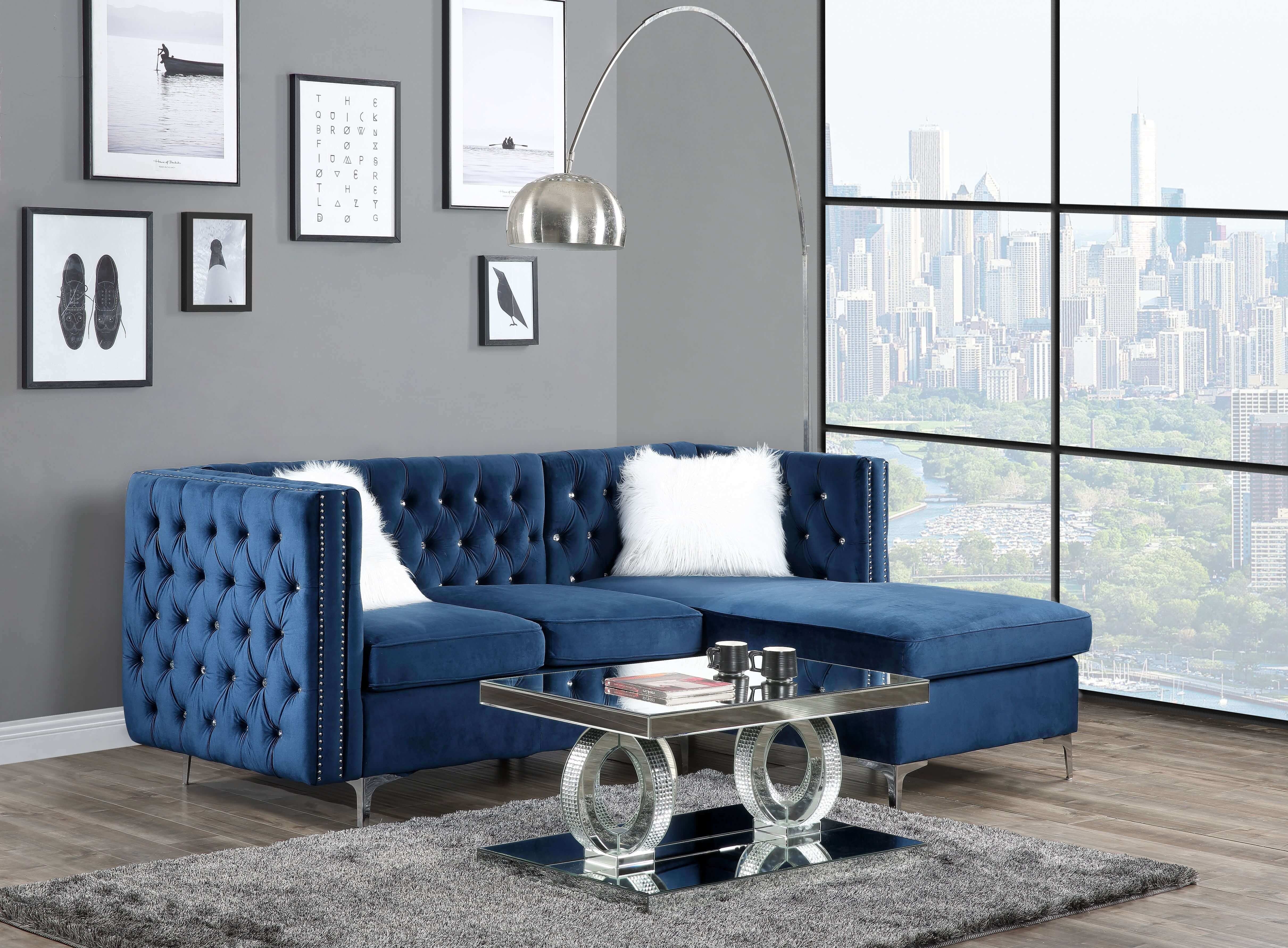Jaszira Fabric Tufted Sectional Sofa