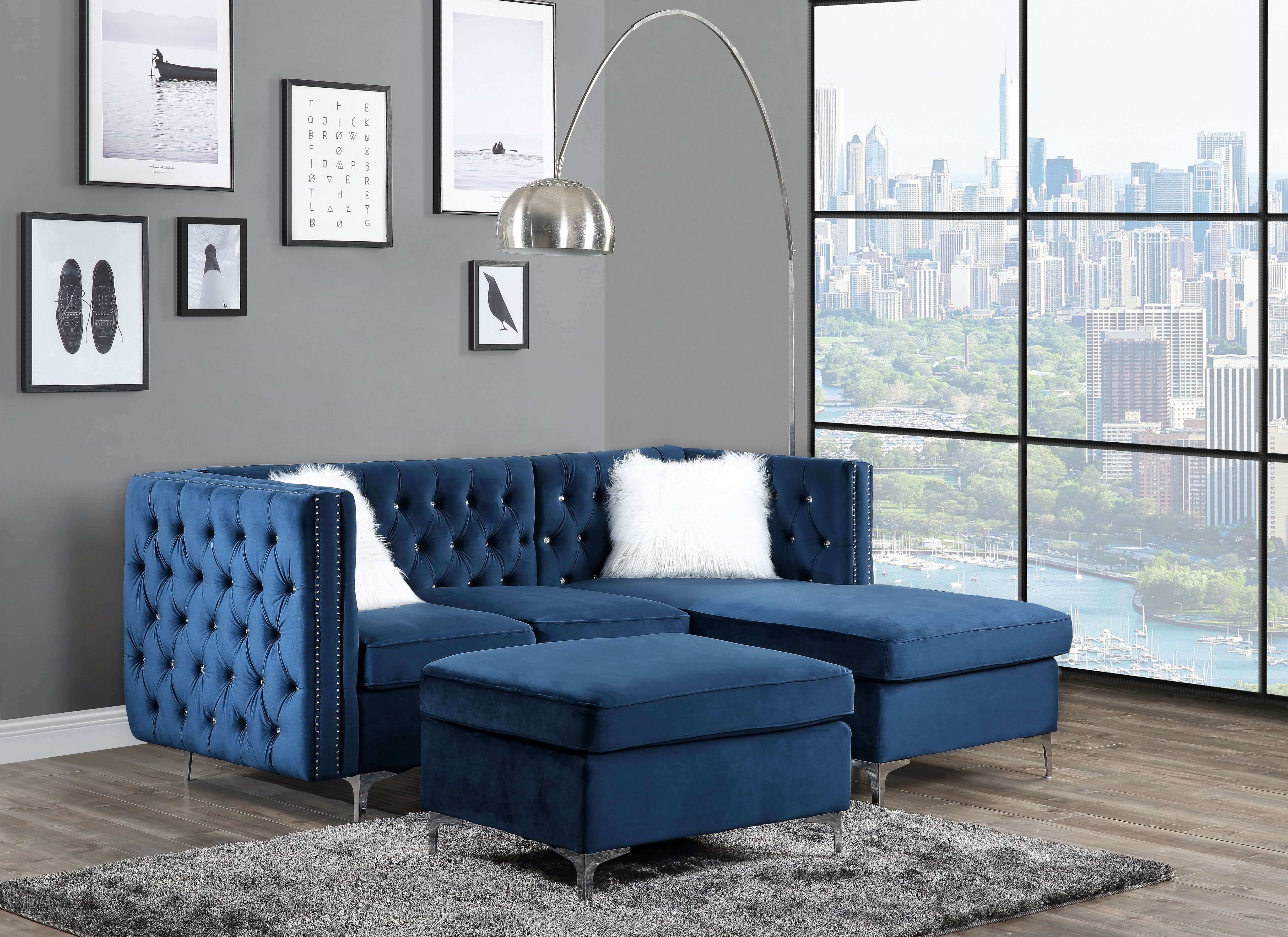 Jaszira Fabric Tufted Sectional Sofa