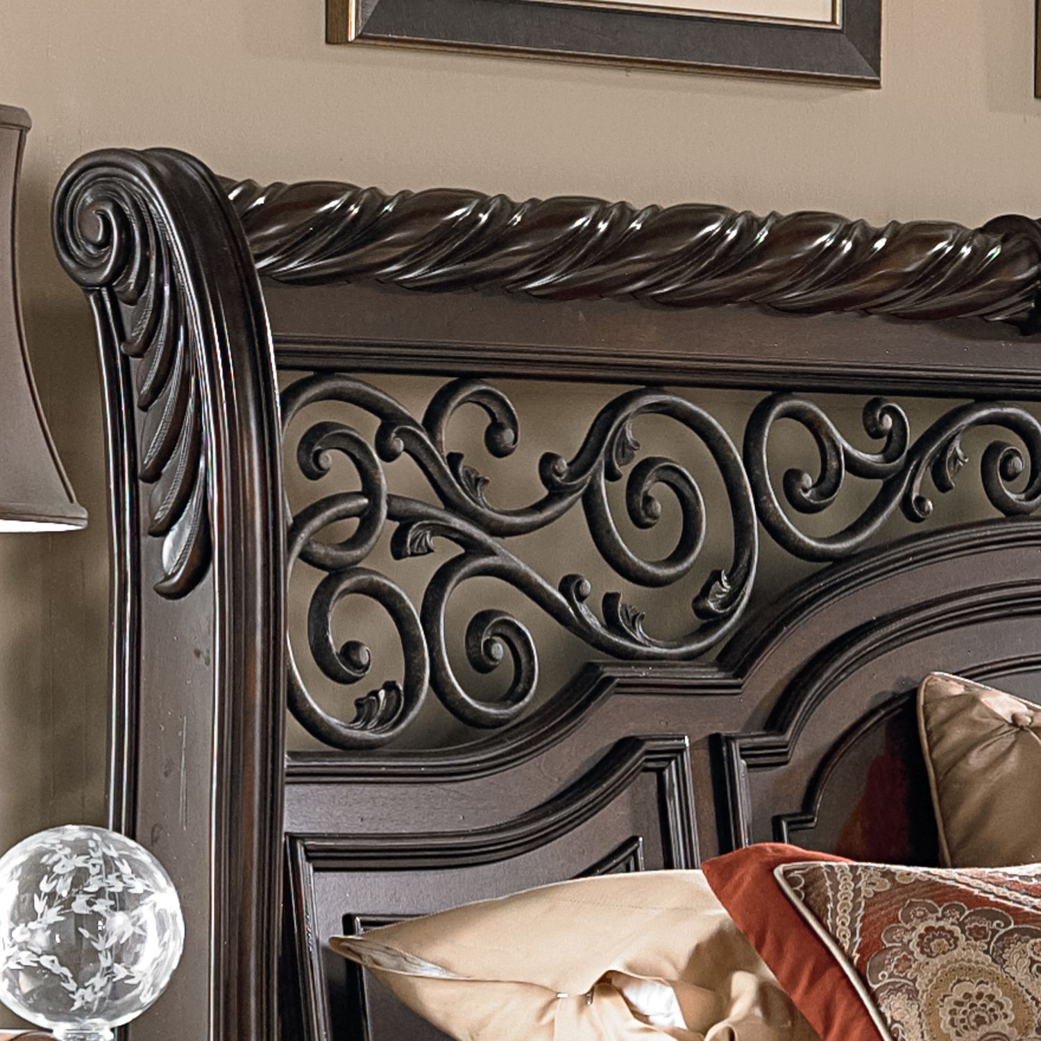 Arbor Place Wood King Size Sleigh Bed