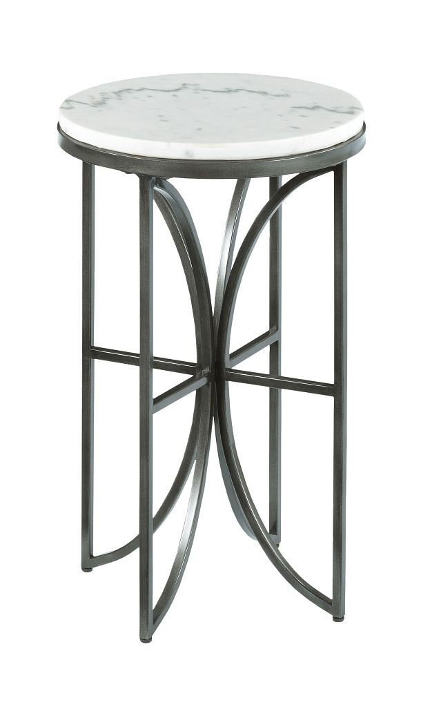 Round Accent Table with Metal Base