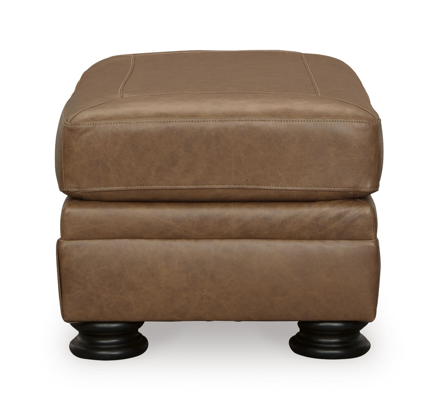Ashley Carianna Caramel Leather Ottoman Side