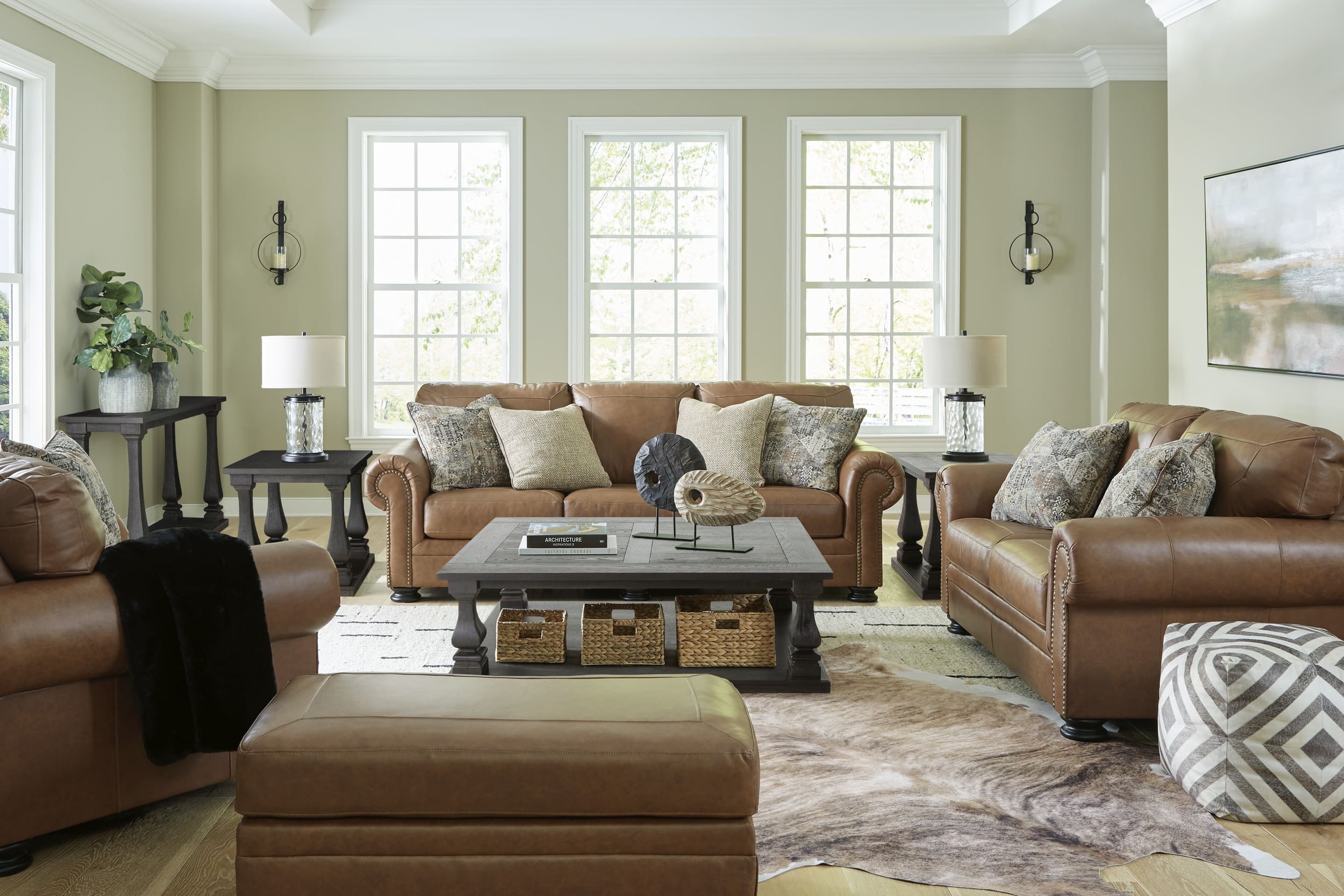 Ashley carianna leather Living Room Set
