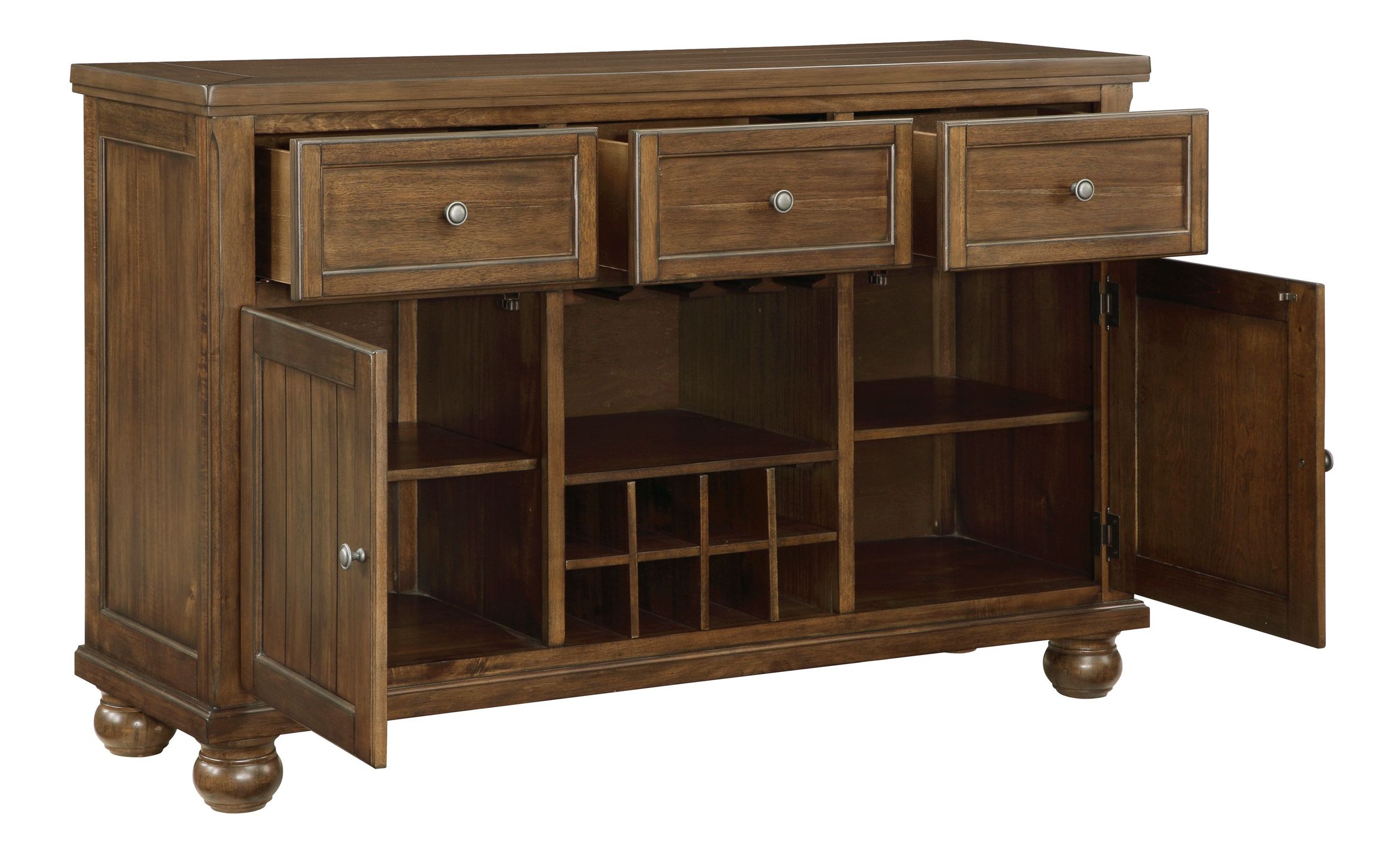 Tigard Rectangular Wood Counter Height Set with 4 Drawers