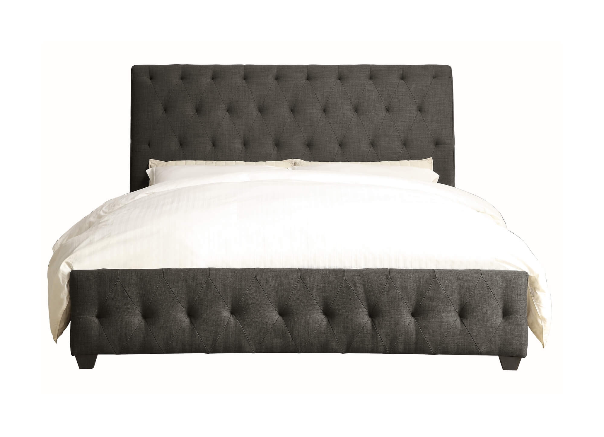 Baldwyn Fabric Tufted Sleigh Bed, King Size