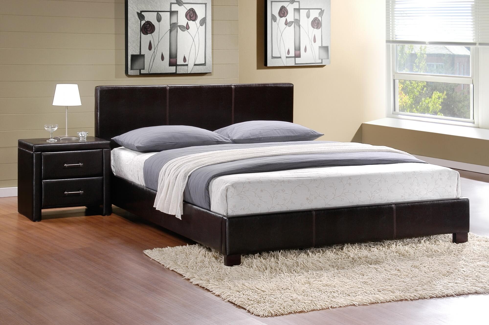 Zoey Leatherette Platform Bed, King Size