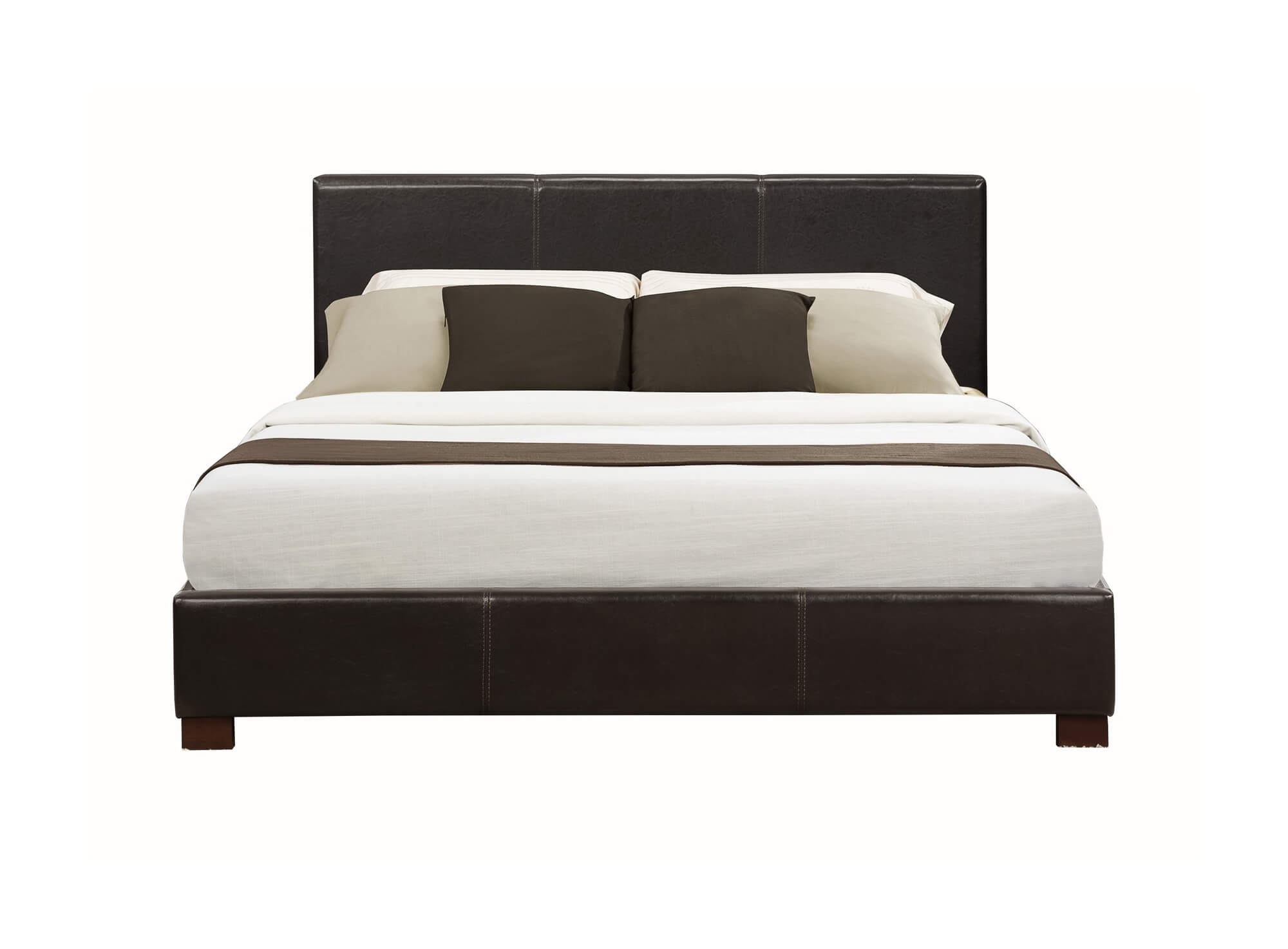 Zoey Leatherette Platform Bed, King Size