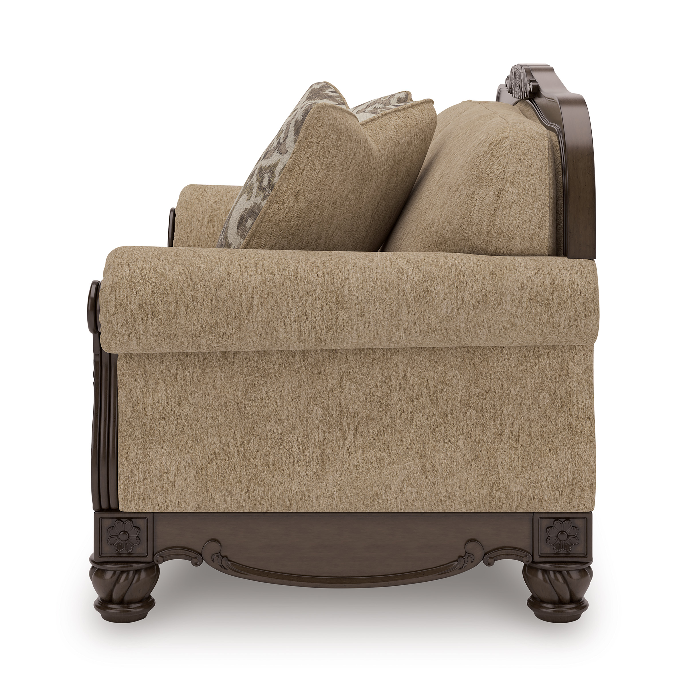 Chelsworth Golden Polyester Loveseat - Traditional Style