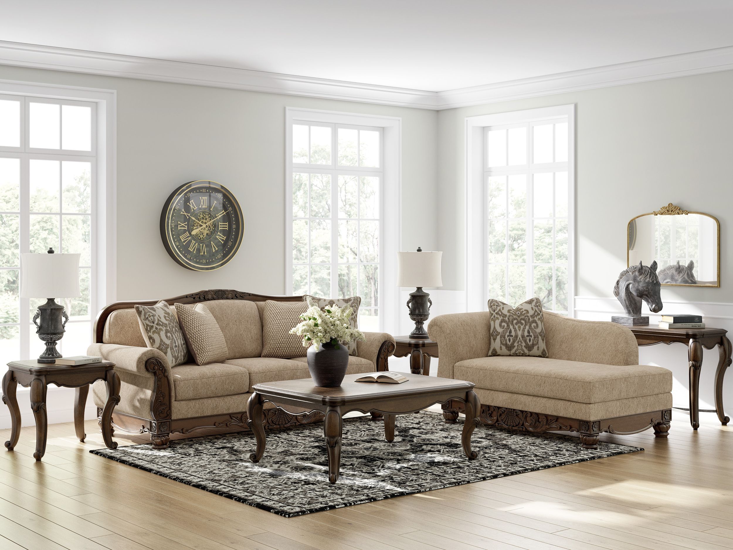 Chelsworth RAF Corner Chaise - Golden Polyester | SohoMod