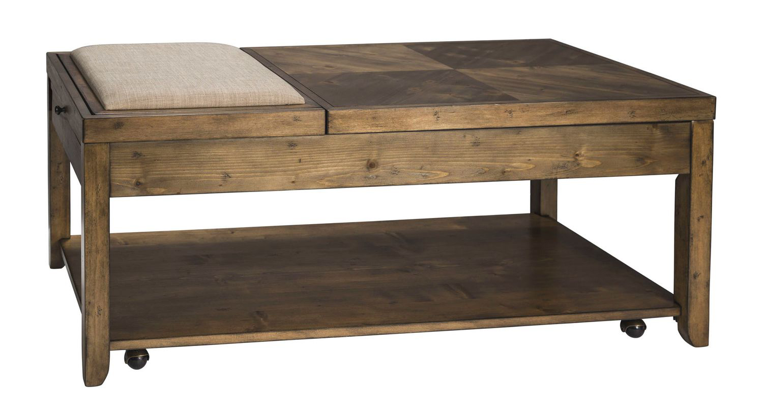 Mitchell Wood Storage Cocktail Table Set | 3-Piece | Cinnamon