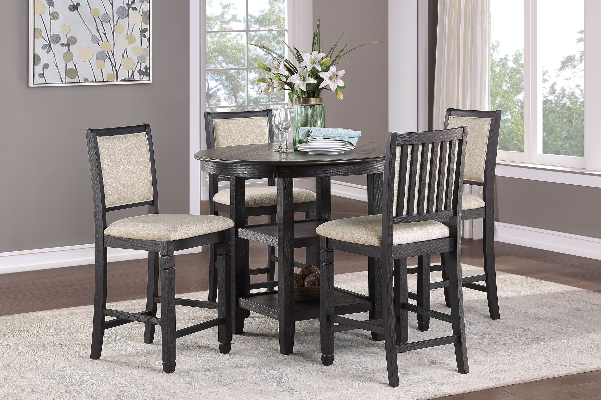 Asher Round Wood Counter Height Table