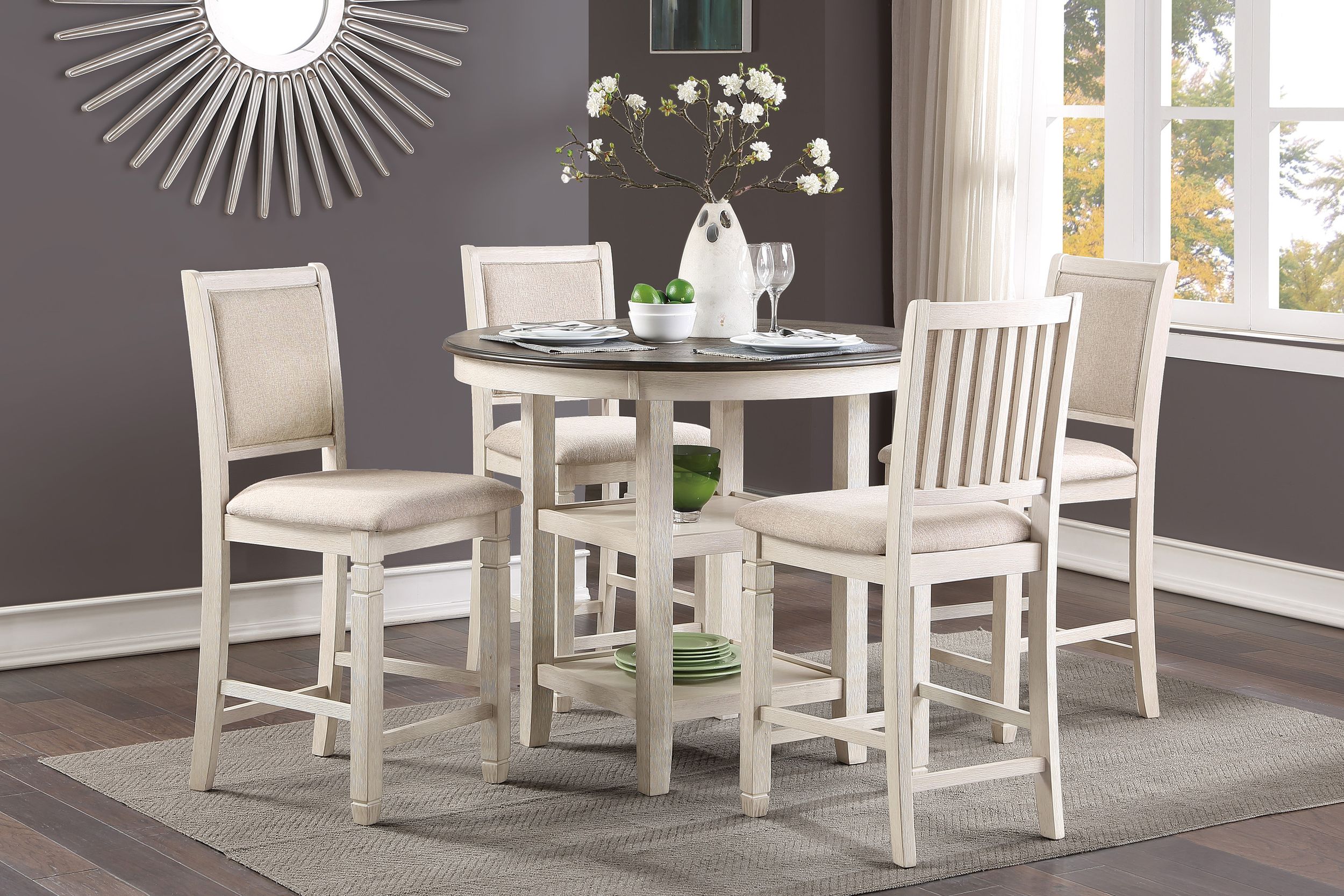 Asher Round Wood Counter Height Table