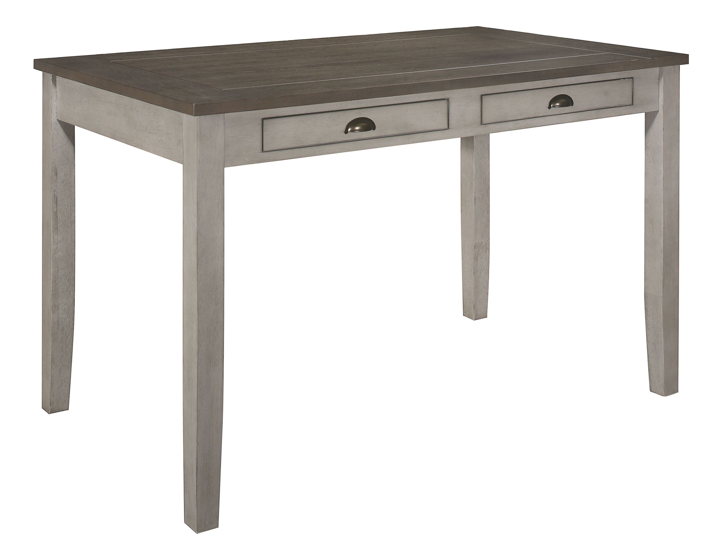 Brightleaf Rectangular Wood Counter Height Set with 4 Drawers