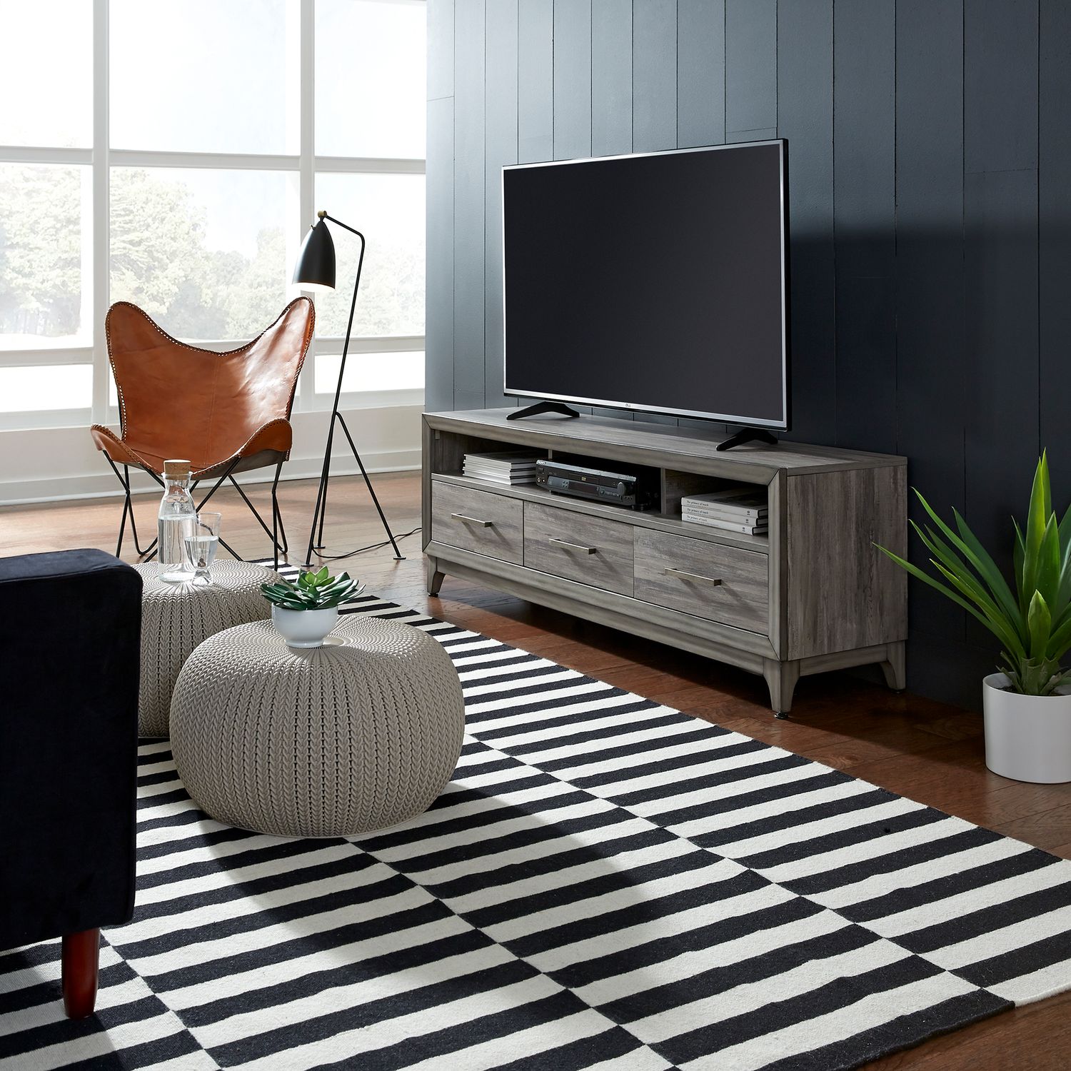 Mercury 62-inch Melamine/Wood 3-Drawer TV Console