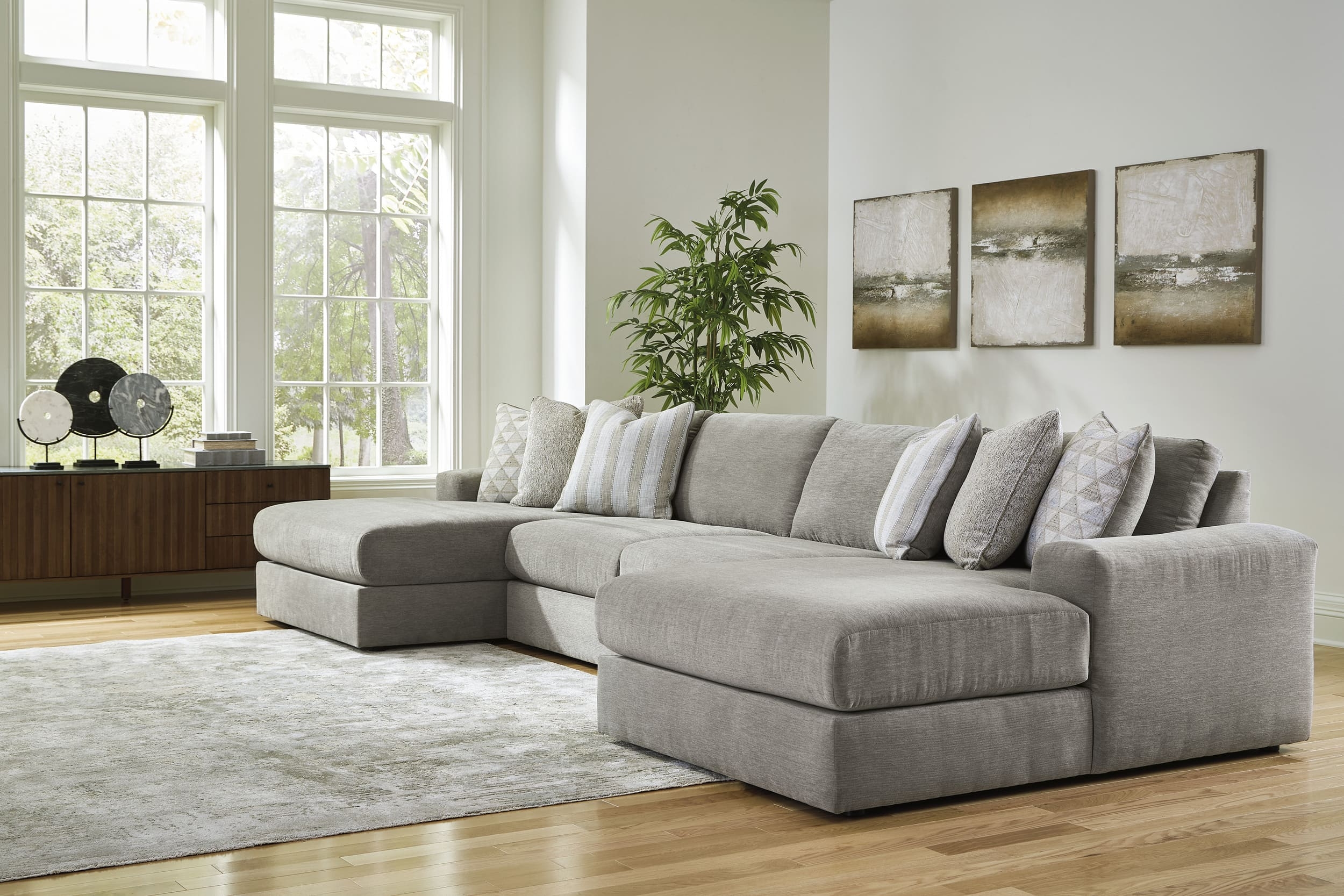 Avaliyah 4-Piece Polyester U-Shaped Modular Sectional Sofa