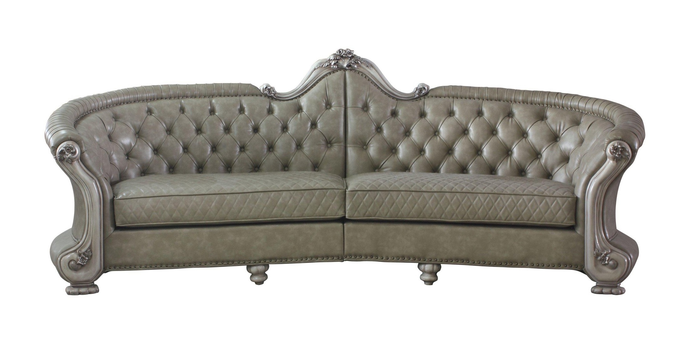 Dresden PU/Wood Tufted Living Room Set, Composition 3