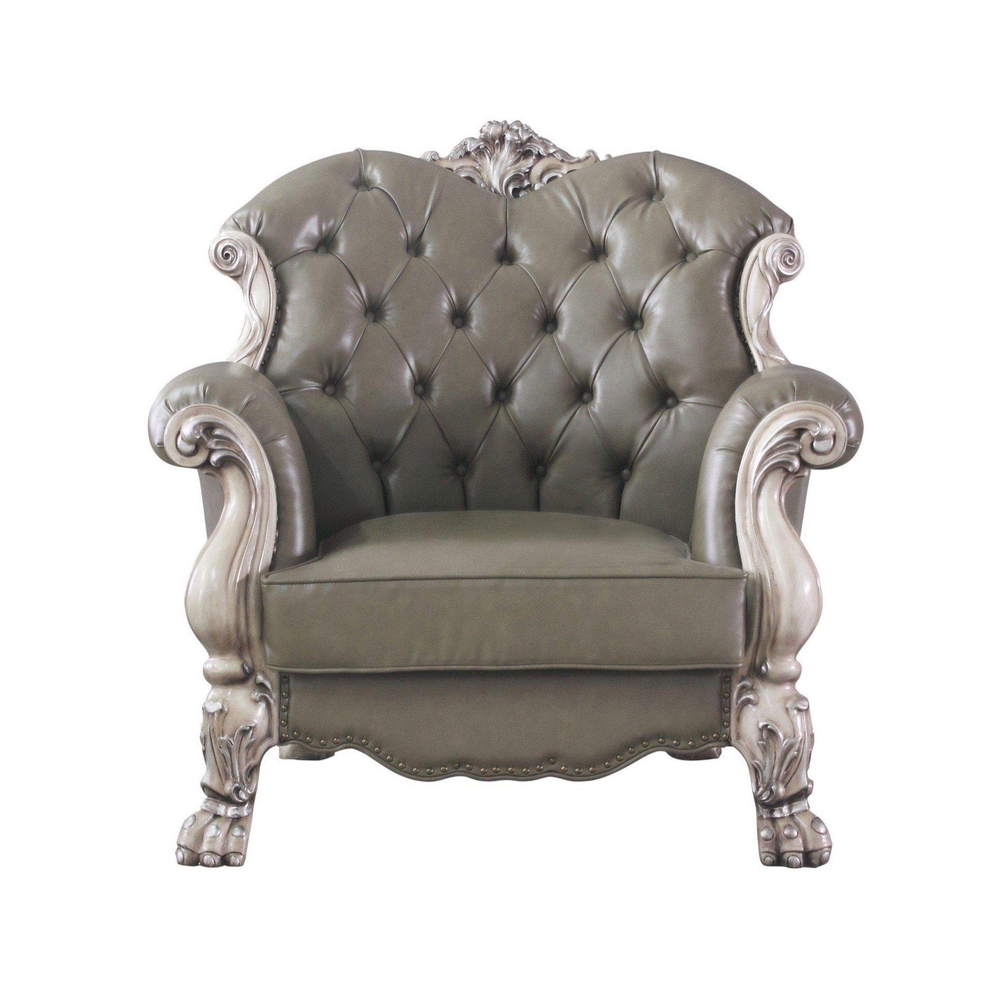 Dresden PU/Wood Tufted Chair