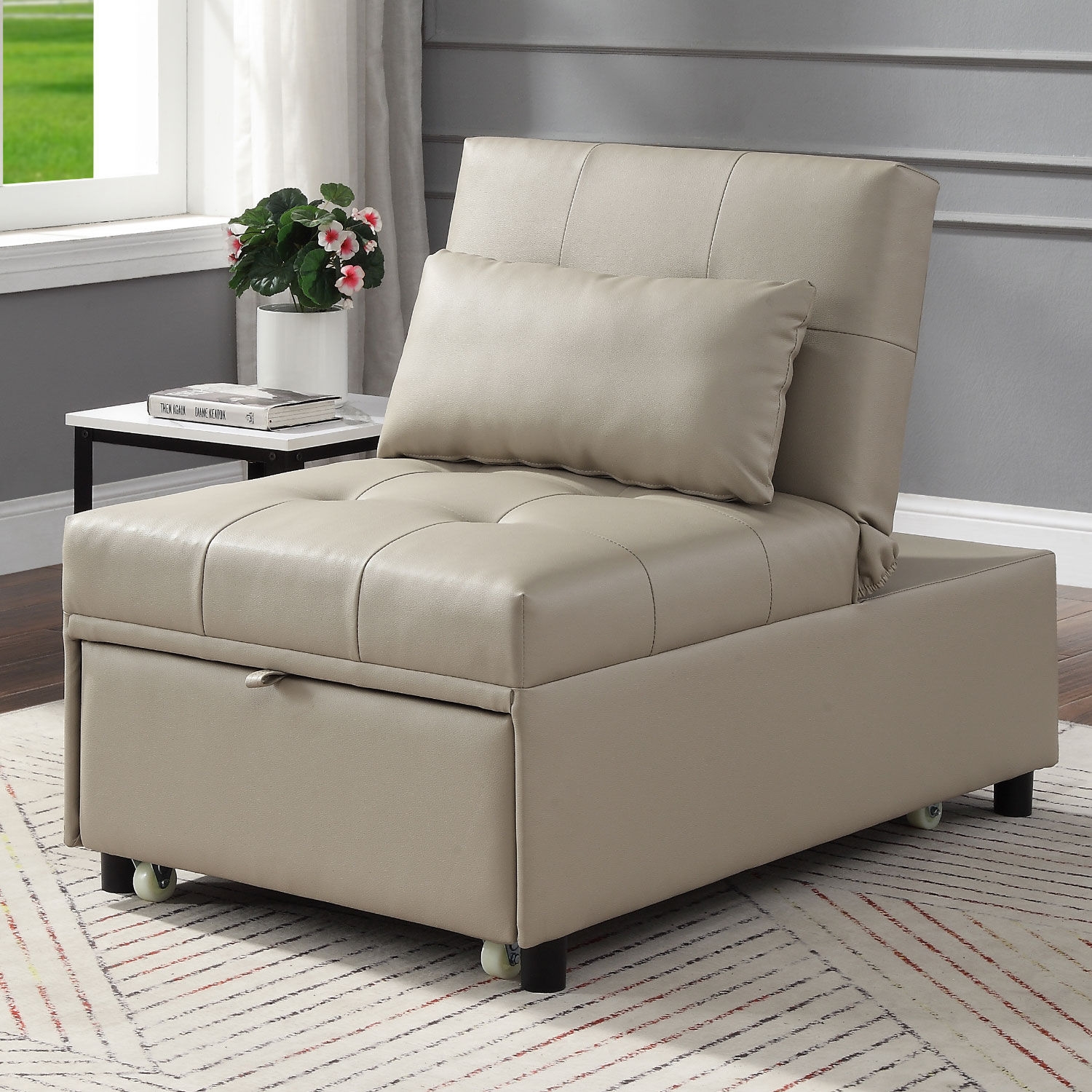 Hidalgo Leatherette Sleeper Chair
